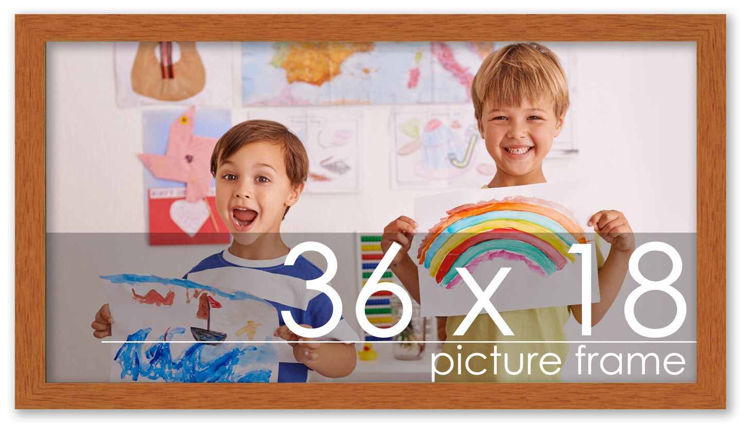 Panoramic Slim Profile Brown Picture Frame - UV Acrylic, Foam Board Backing, Hanging Hardware