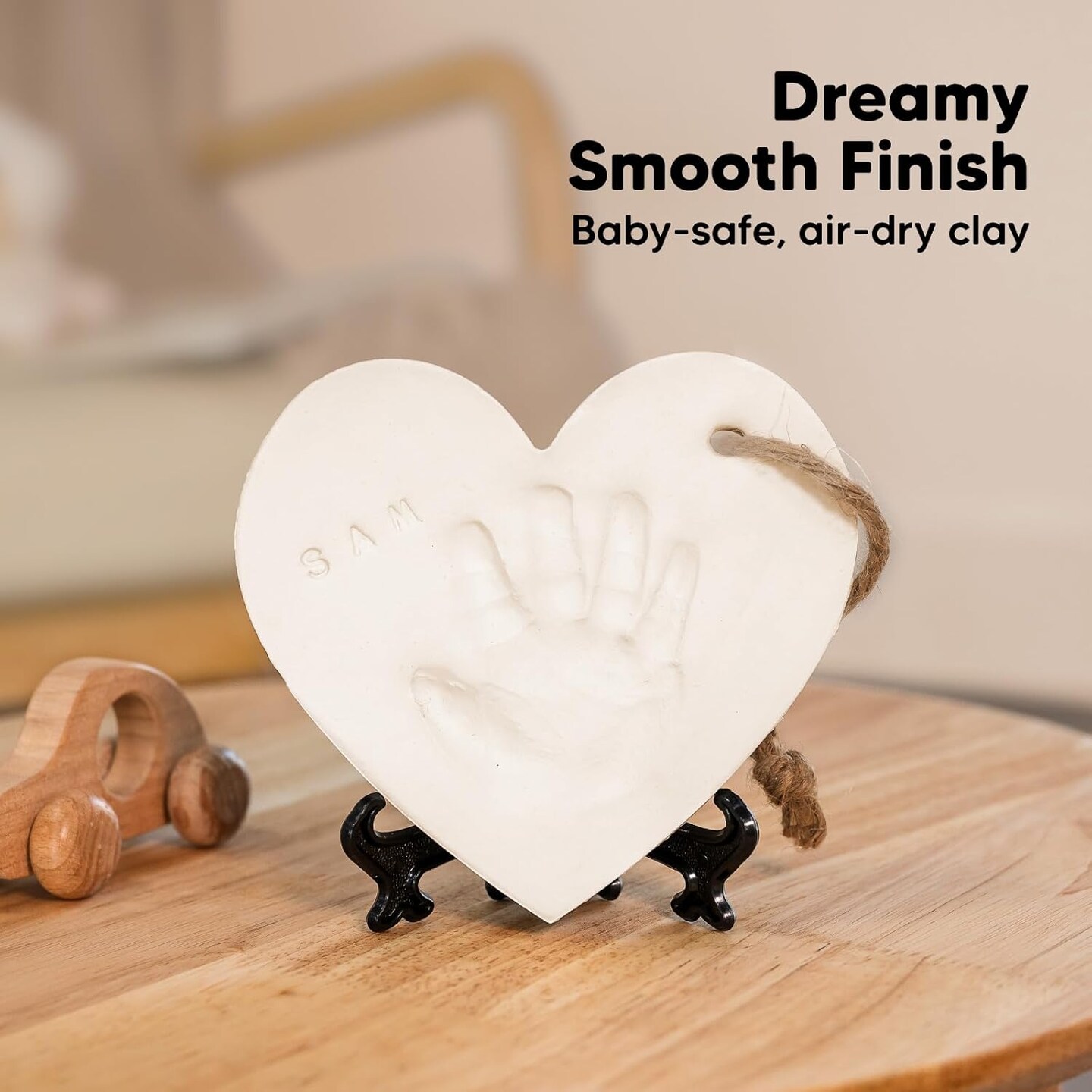 Baby Handprint Footprint Ornament Keepsake Kit - Newborn Imprint Ornament Kit for Baby Girl, Boy - Personalized New Baby Gifts for New Parents - Hand Print Christmas Ornament Kit (Duo Heart)