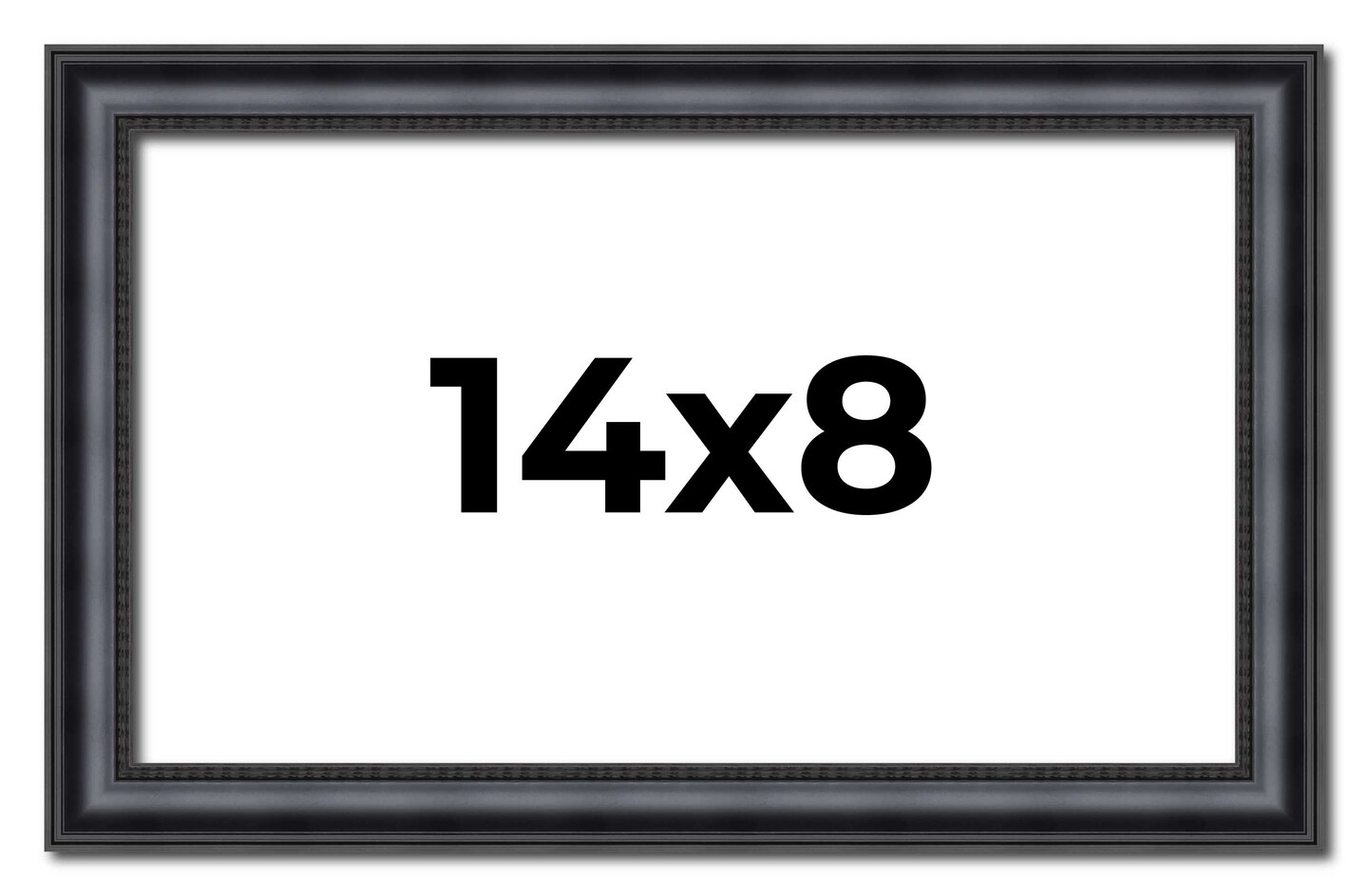 Photo Size Linear Black Picture Frame - UV Acrylic, Foam Board Backing, Hanging Hardware