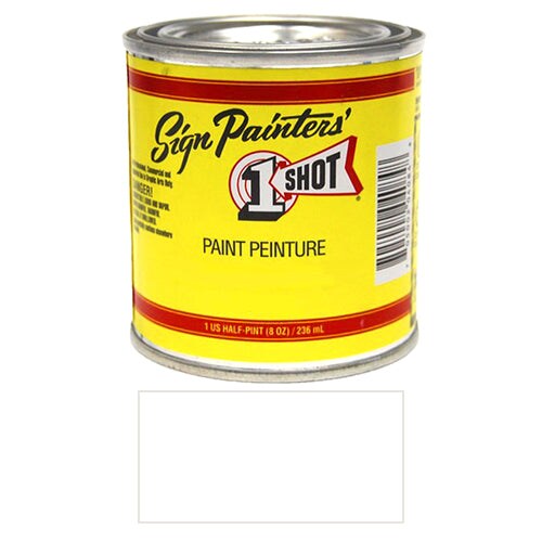 Polar White Pinstriping Lettering Enamel Paint, 1/2 Pint