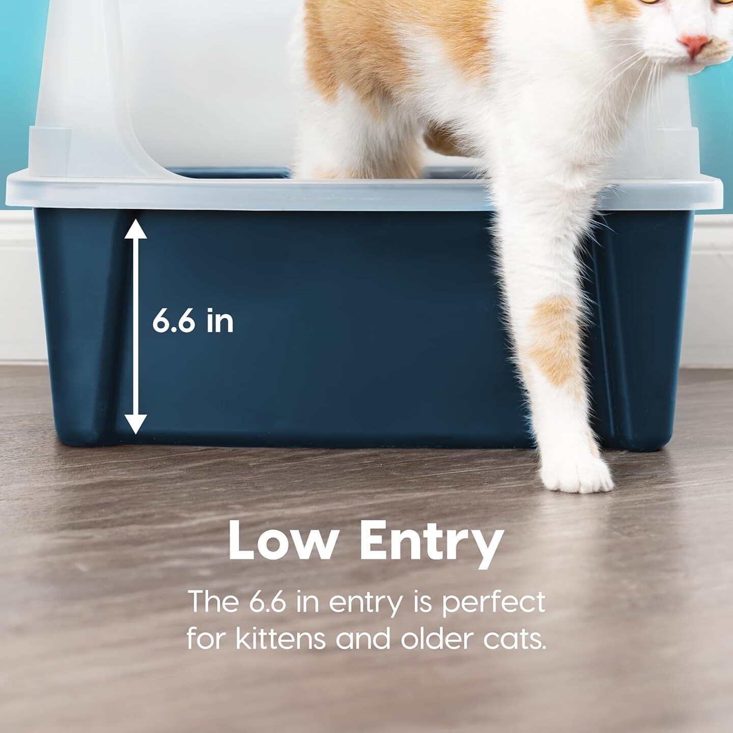 IRIS USA Extra Large Open Top Cat Litter Box with Scatter Shield, Sturdy Easy to Clean Open Air Kitty Litter Pan with Tall Spray
