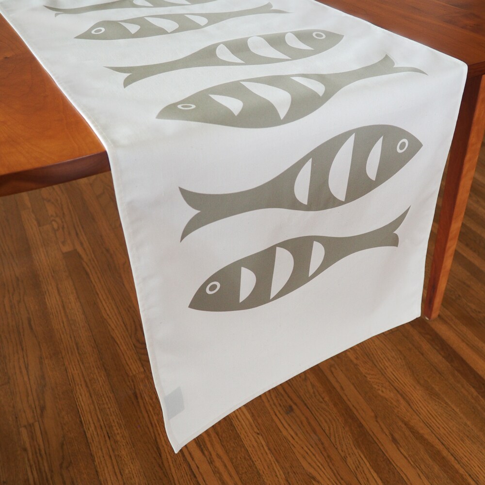 Fishing Theme Table Runner – Bass Fish Design, Rustic Farmhouse Decor, 13x120 Inches, Polyester, Easy Clean - View #5