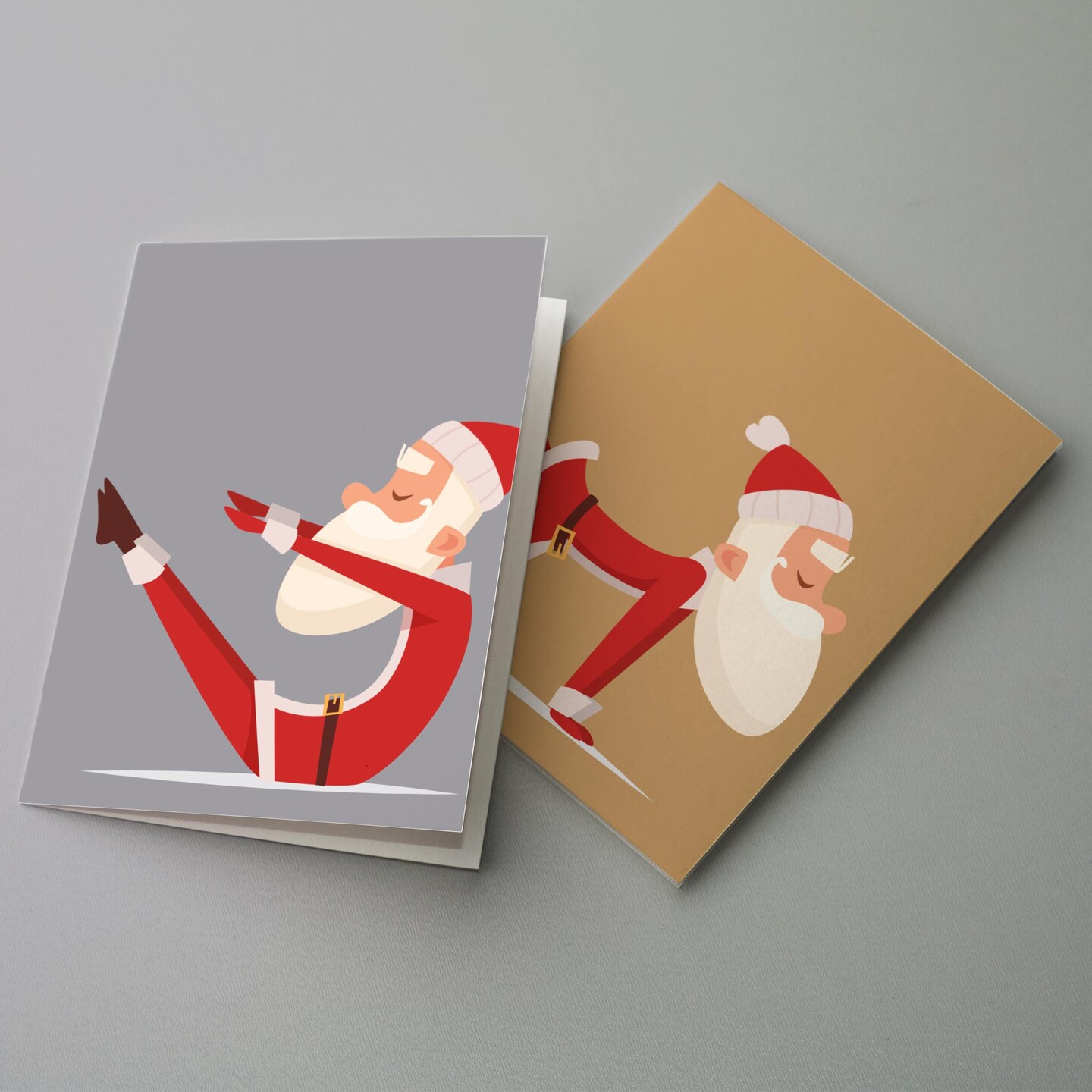 Yoga Santa Christmas Cards - 24-Pack Holiday Greeting Cards with 6 Fun Santa Yoga Poses, Perfect for Sharing Merry Christmas &#x26; Holiday Wishes, Blank Inside for Personalized Messages - Playful and Unique Festive Stationery Set