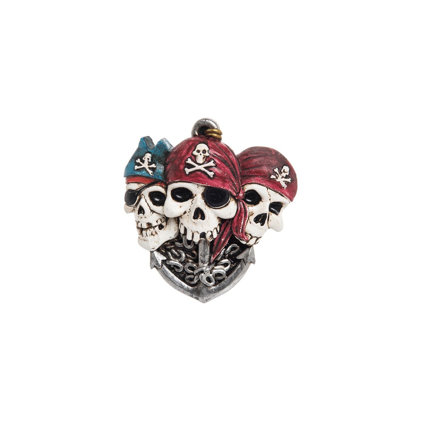 Resin Triple Skull Magnet Refrigerator Decorative Magnet Souvenir Gift Pirate Ocean Sea Life 3.35 x 3.15 x 0.98