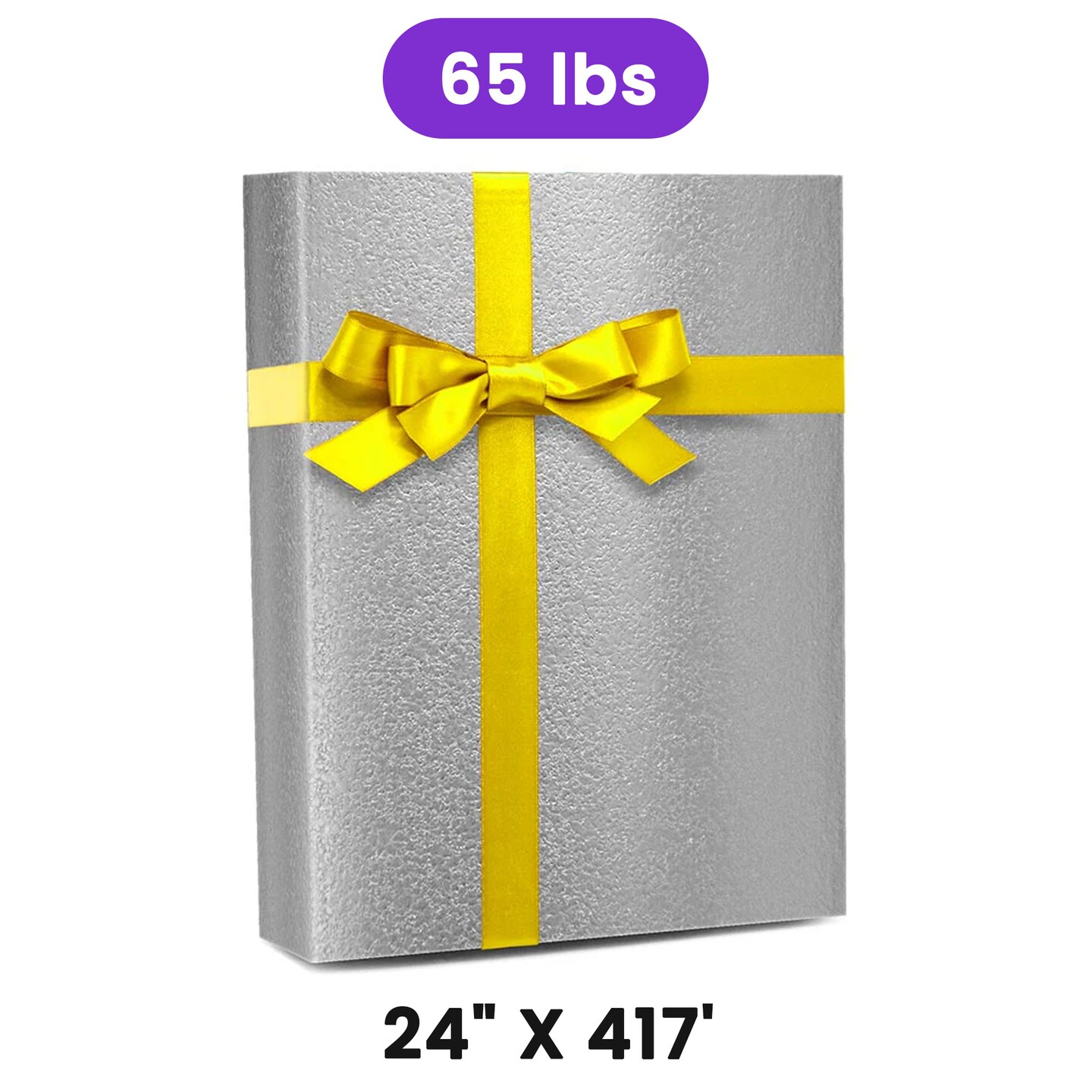Pale Silver Embossed Metallic Wrapping Paper 24&#x22; x 417&#x22; Roll