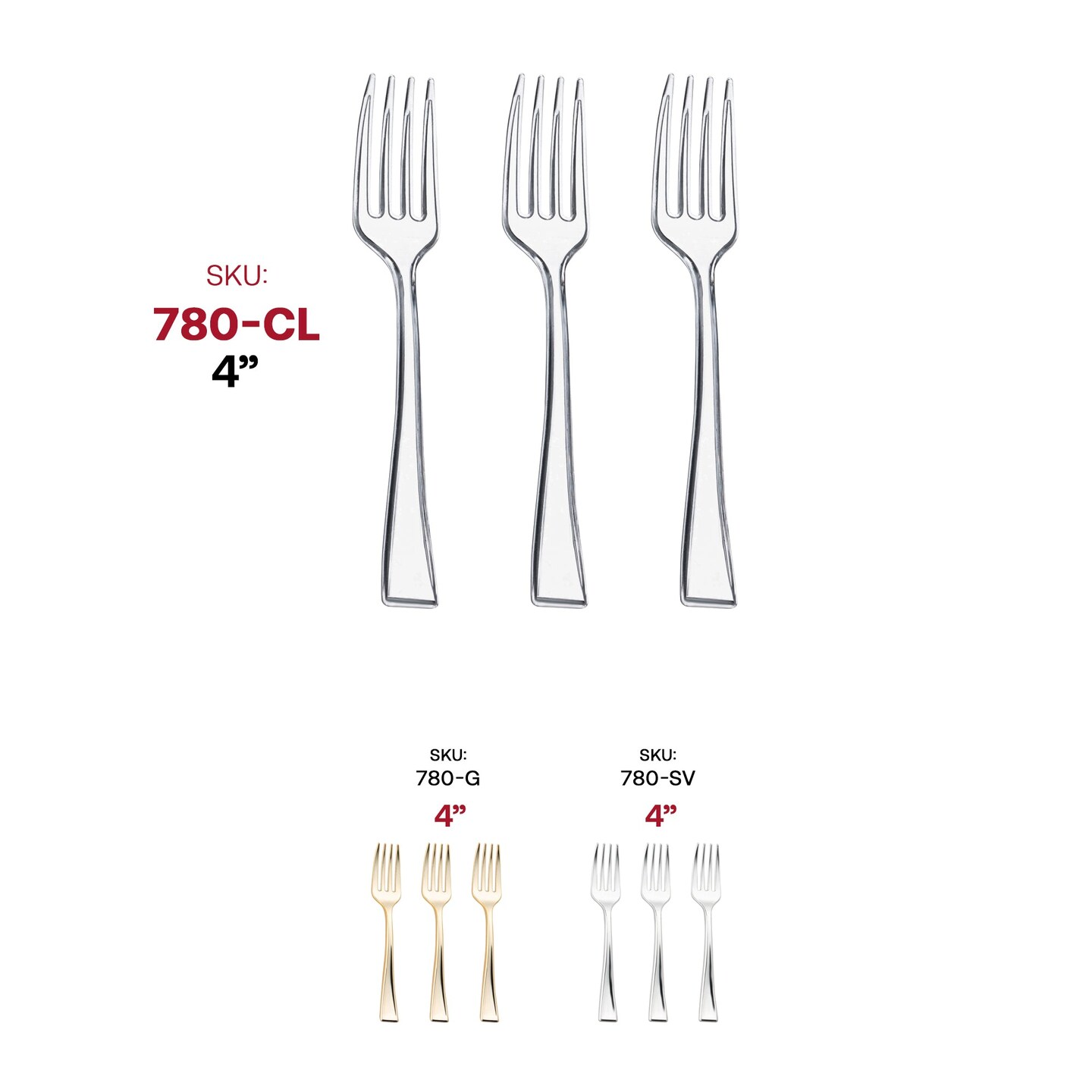Clear Mini Plastic Disposable Tasting Forks (960 Forks)
