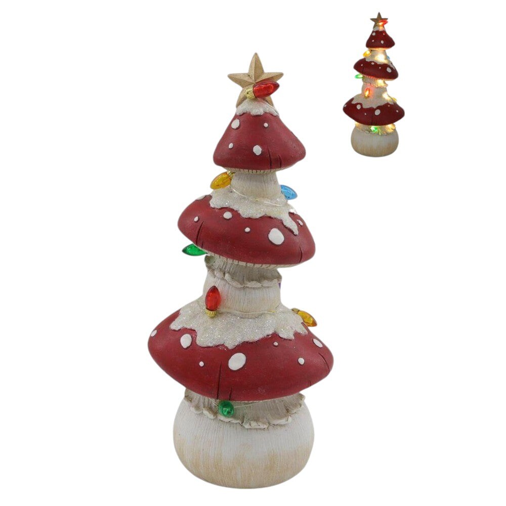 10.4&#x22; Mushroom Christmas Tree with LED Lights &#x2013; Whimsical Holiday Decor