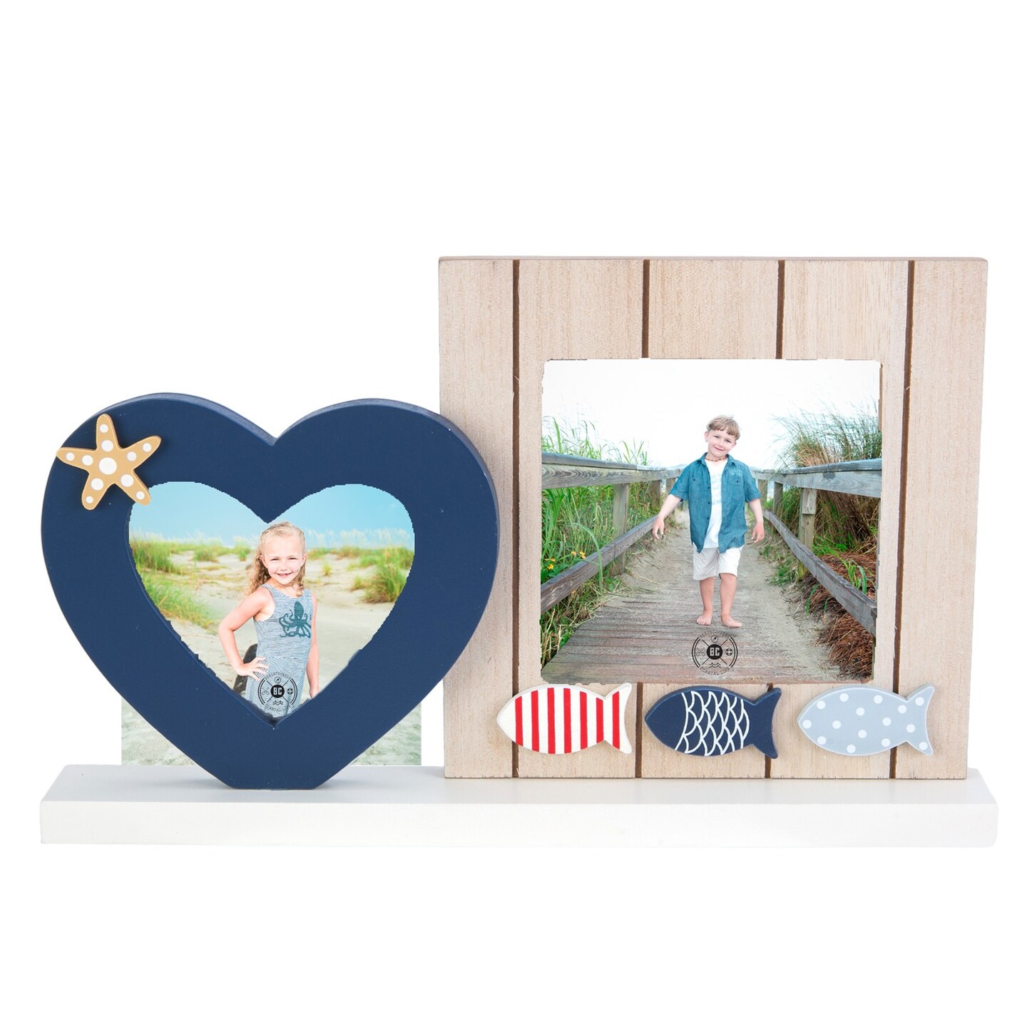 Heart Double 4 x 4/3.5 x 3 Frame Photo Frame Picture Holder for Wall Shelf or Tabletop Decor Decoration