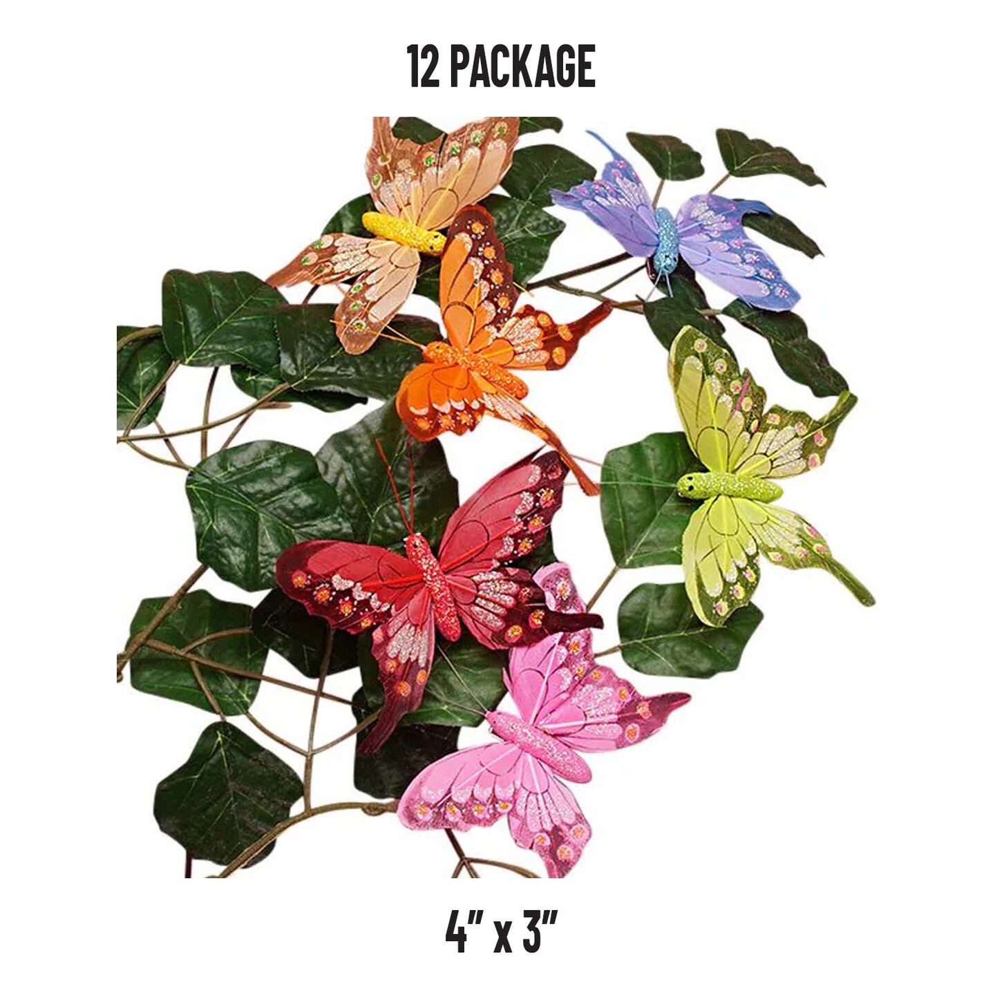 Elegant Assorted Moon Tail Butterflies with Clips 4 × 3 Inches