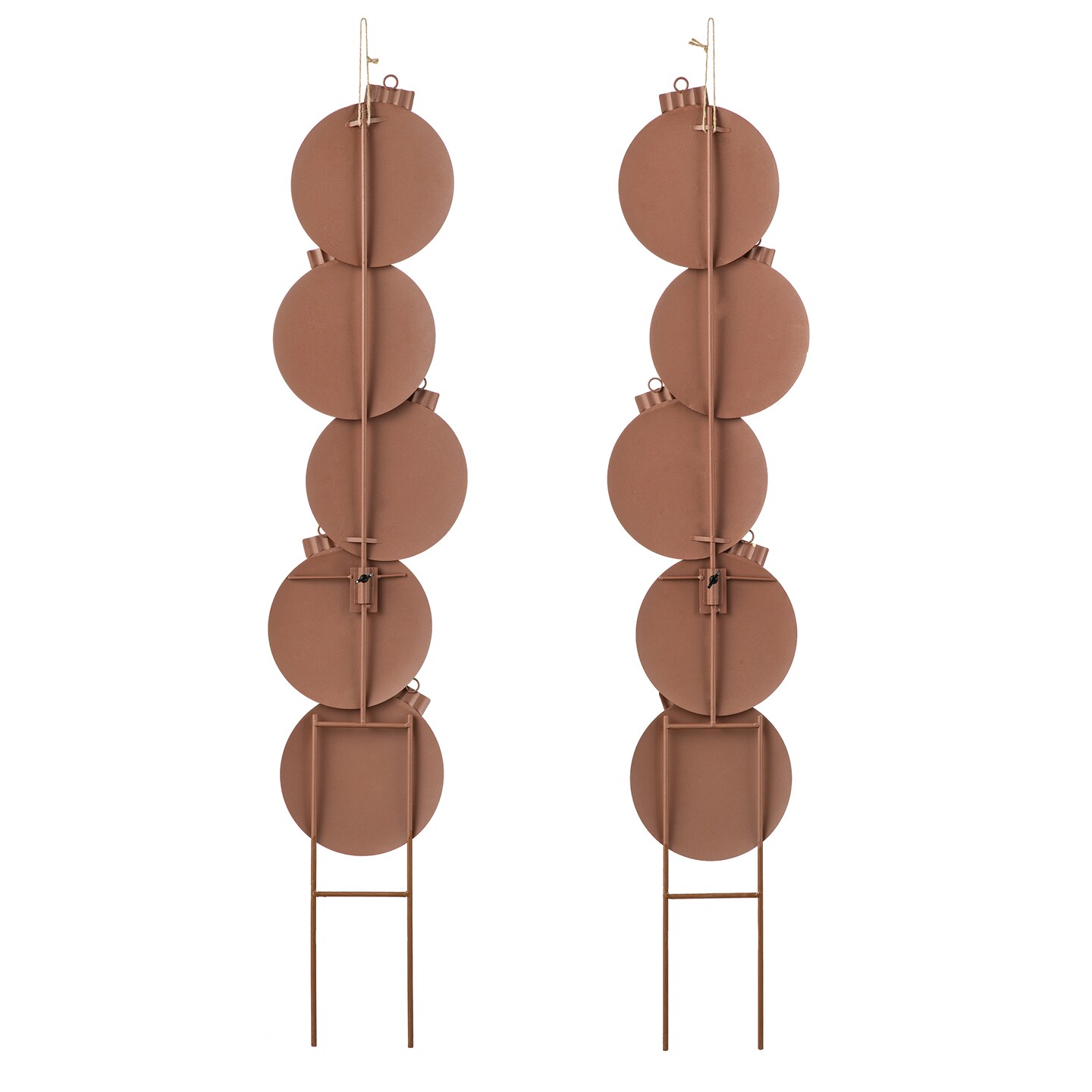 Set of 2 Metal JOY &#x26; NOEL Ornament Yard Stake or Wall Decor