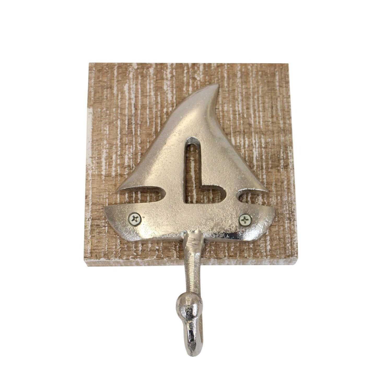 7&#x22; WOOD/METAL SAILBOAT WALL HOOK