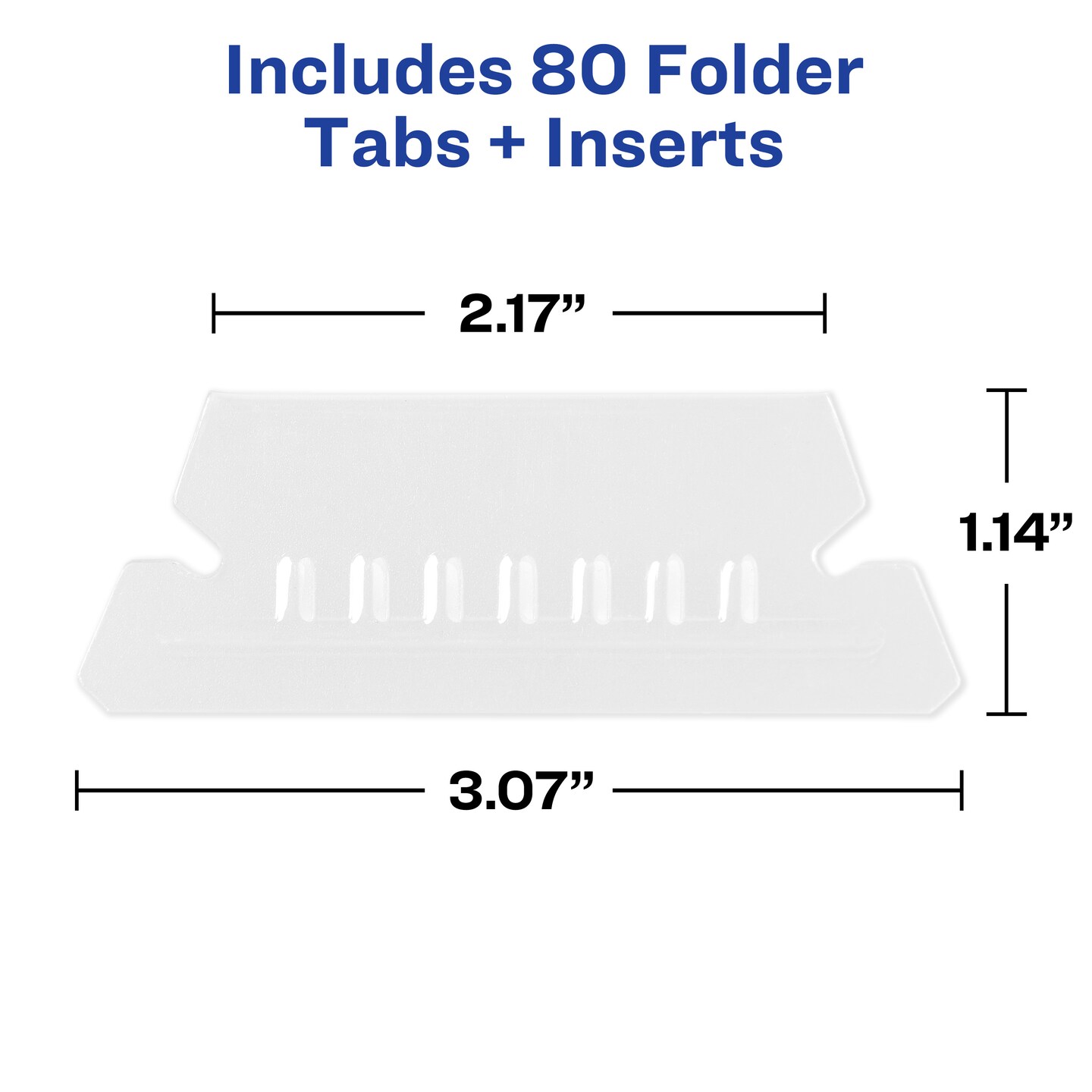 Avery Hanging File Folder Tabs and Inserts, 1/5 Cut, Clear, 4 Packs, 80 File Folder Tabs and Inserts Total (21931)