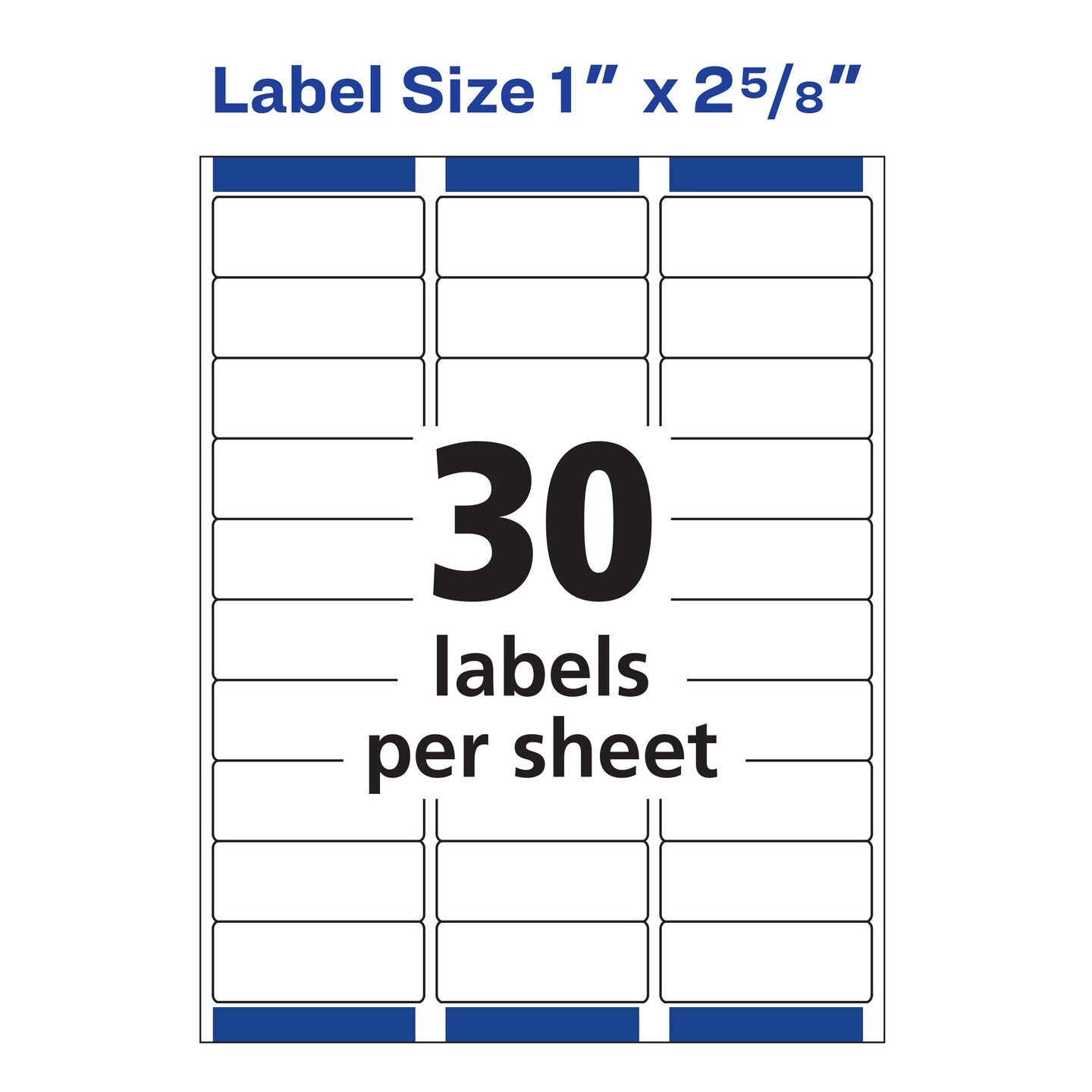 Avery White Address Labels with Permanent Adhesive, Sure Feed, 3 Sizes: 1&#x22;x 2 5/8&#x22; (300 Labels,18160), 2&#x22;x 4&#x22; (100 Labels,18163), 2/3&#x22;x 1 3/4&#x22; (600 Labels,18294), 1 Pack of Each, 1,000 Labels Total