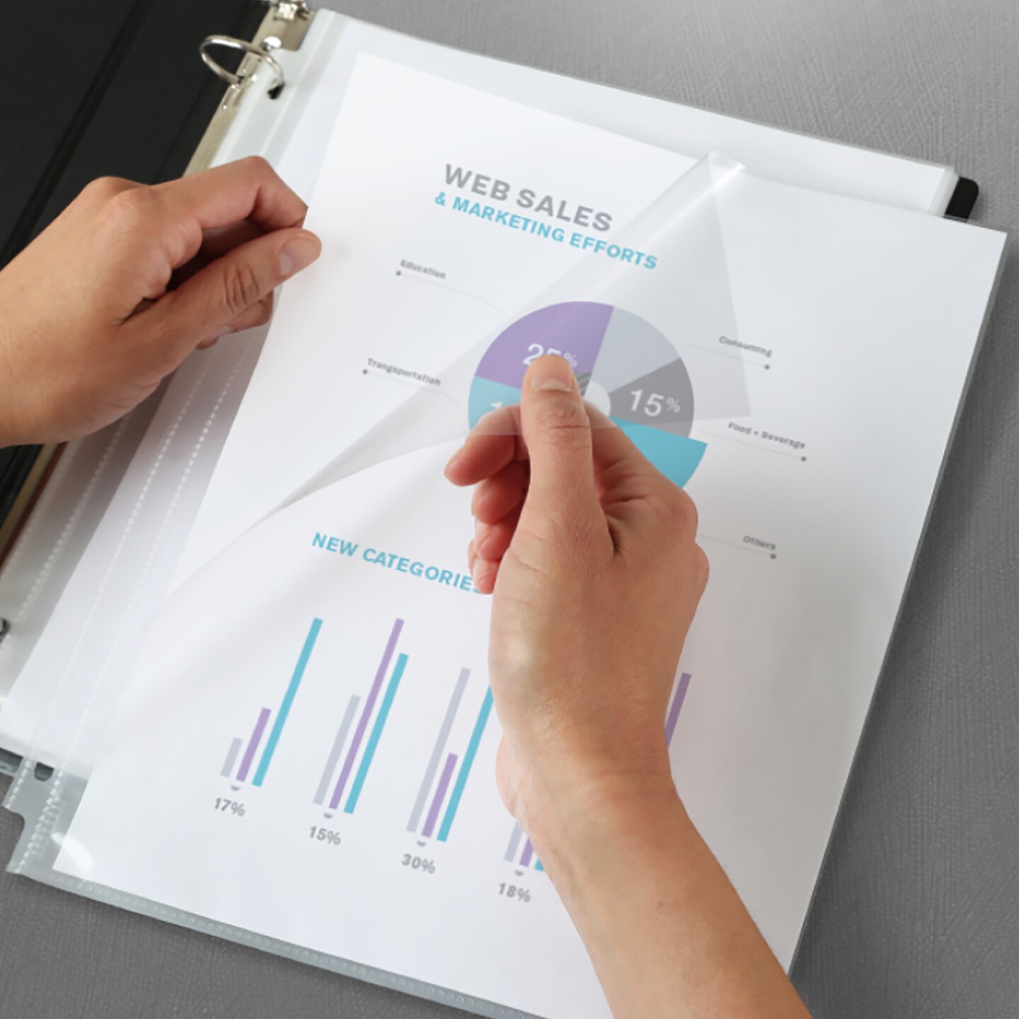 Avery Clear Quick Load Sheet Protectors, Non-Glare, Top & Side Load, 50 Document Protectors (73803)