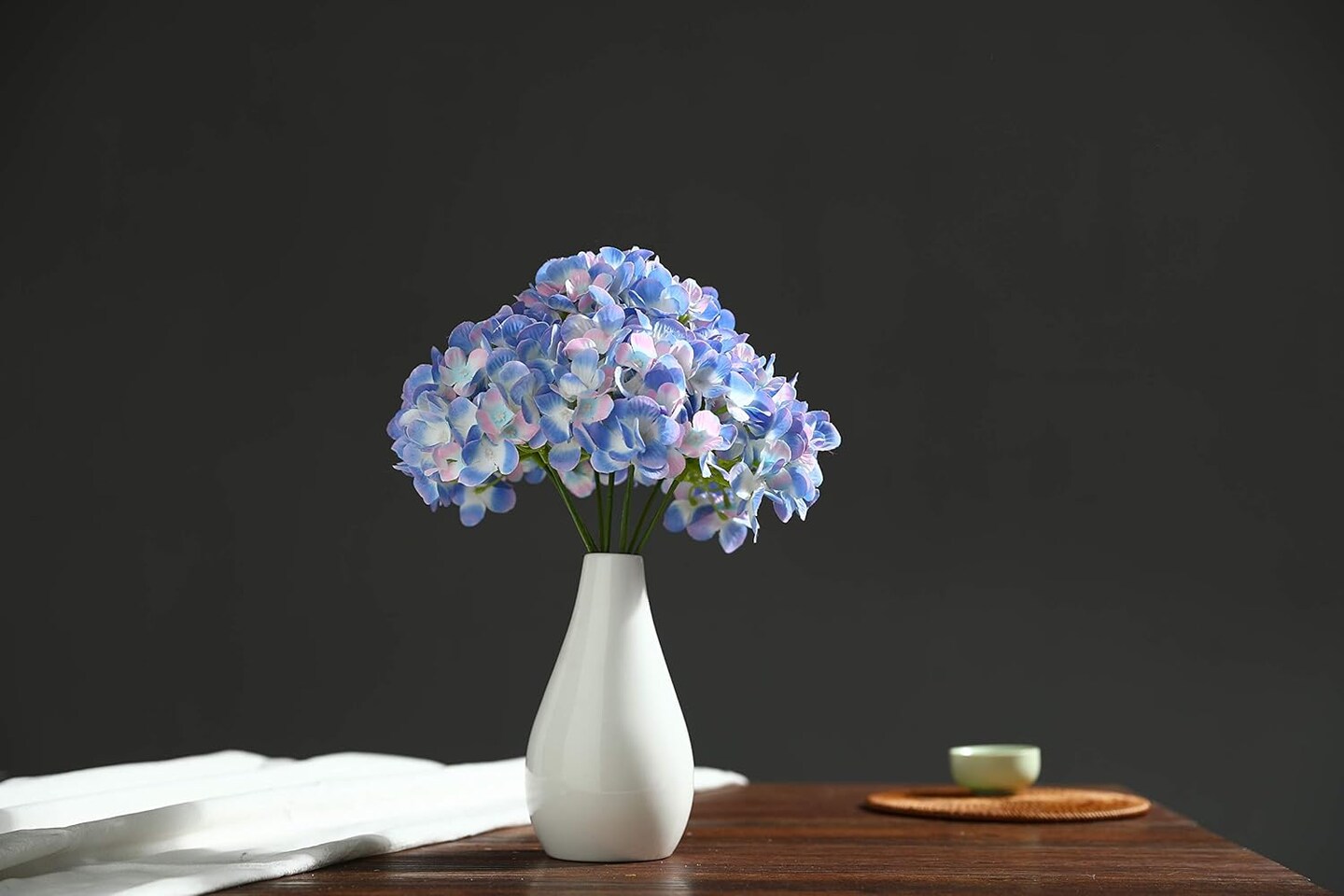 10PCS Silk Hydrangea Heads with Stems Artificial Flowers