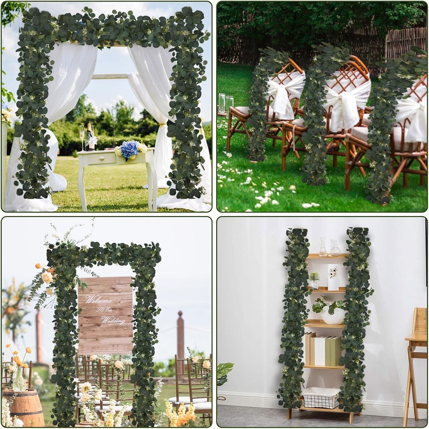 2Pcs 6FT Eucalyptus Garland
