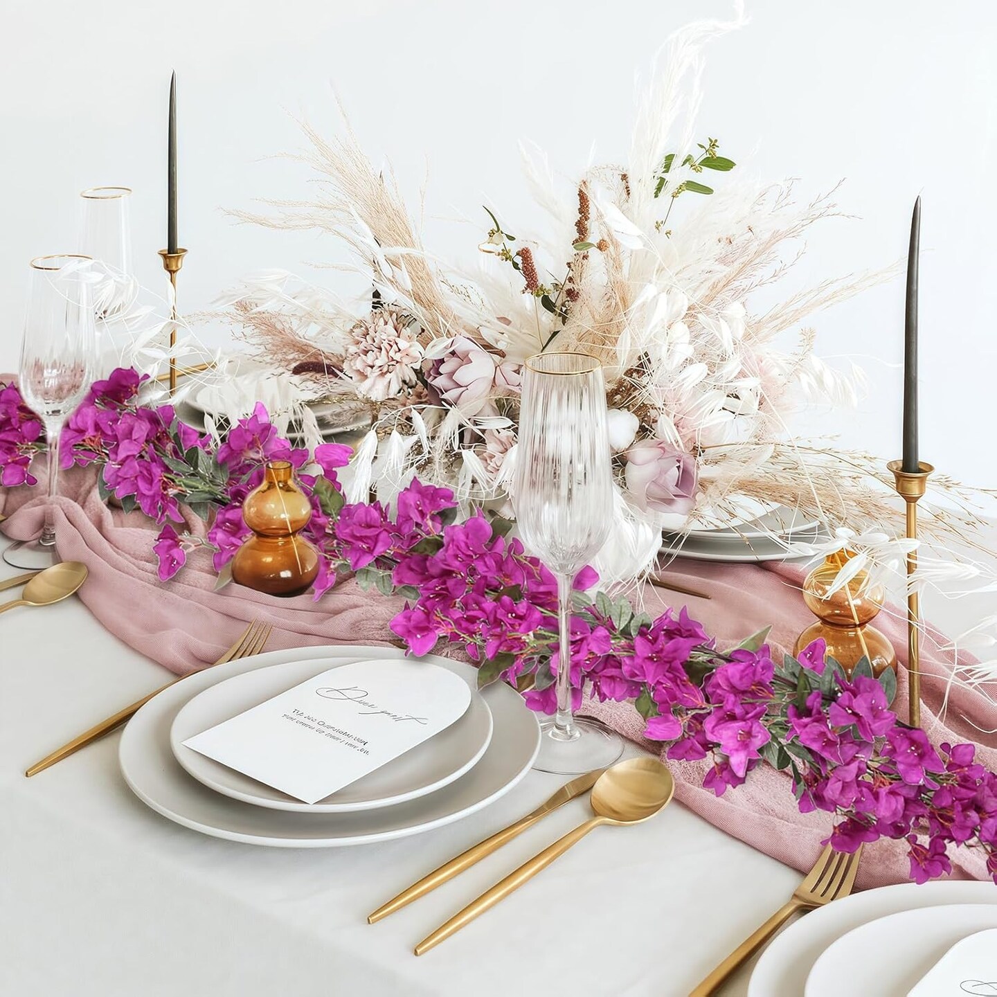 Purple Bougainvillea Artificial Flower Garland 5.9FT