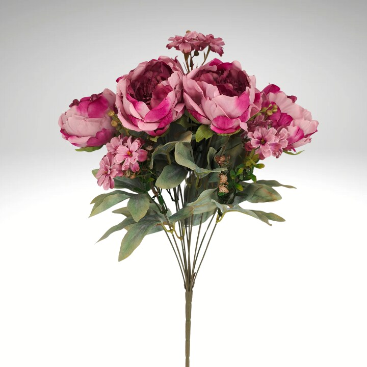 23" Mauve Peony Bush – 10 Faux Stems for Bouquets & Arrangements-85323-MV