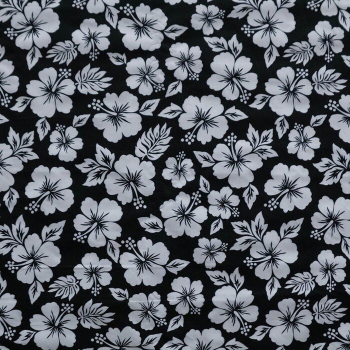 1 Yard Hibiscus Flower Polyester Fabric 60 Inch Wide Floral Print Material