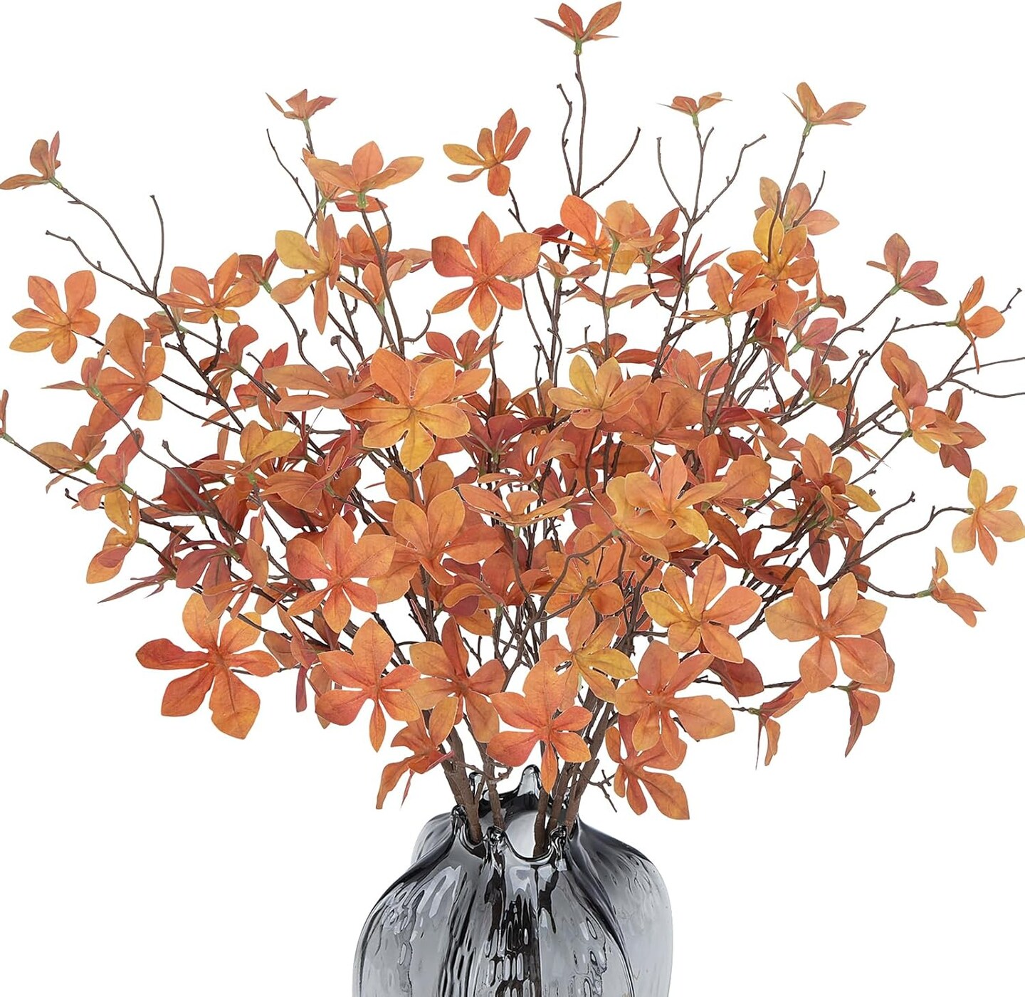 6PCS 28&#x22; Fall Floral Stems - Orange