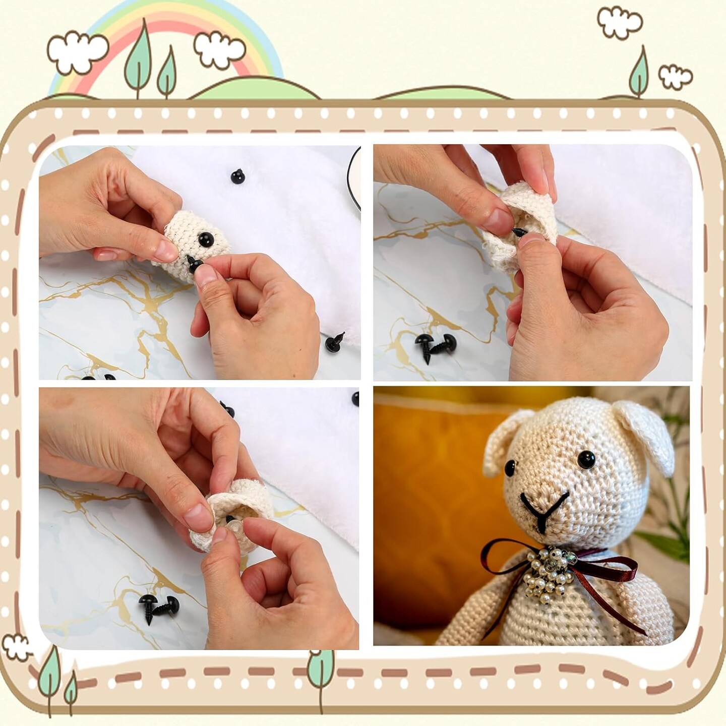 300 Pieces 8mm Safety Eyes for Amigurumi