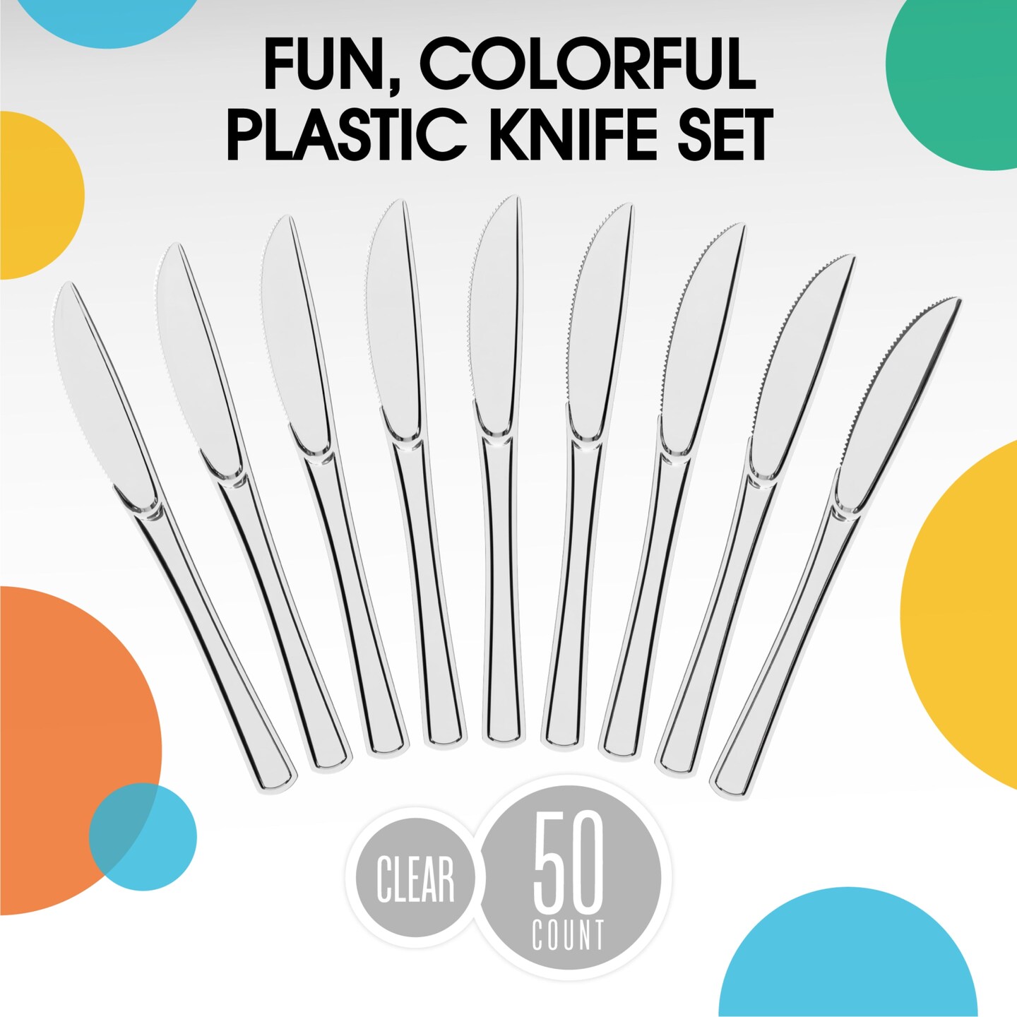 Party Solids 100 Pcs Disposable Utensils – Heavy Duty Plastic Cutlery Set – Premium Plastic Forks, Spoons or Knives for Parties, Events, Catering & Tableware Supplies by Exquisite