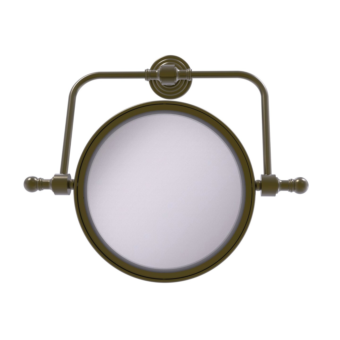 Retro Wave Collection Wall Mounted Swivel Make-Up Mirror 8 Inch Diameter With 5X Magnification - Rwm-4/5X-Abr