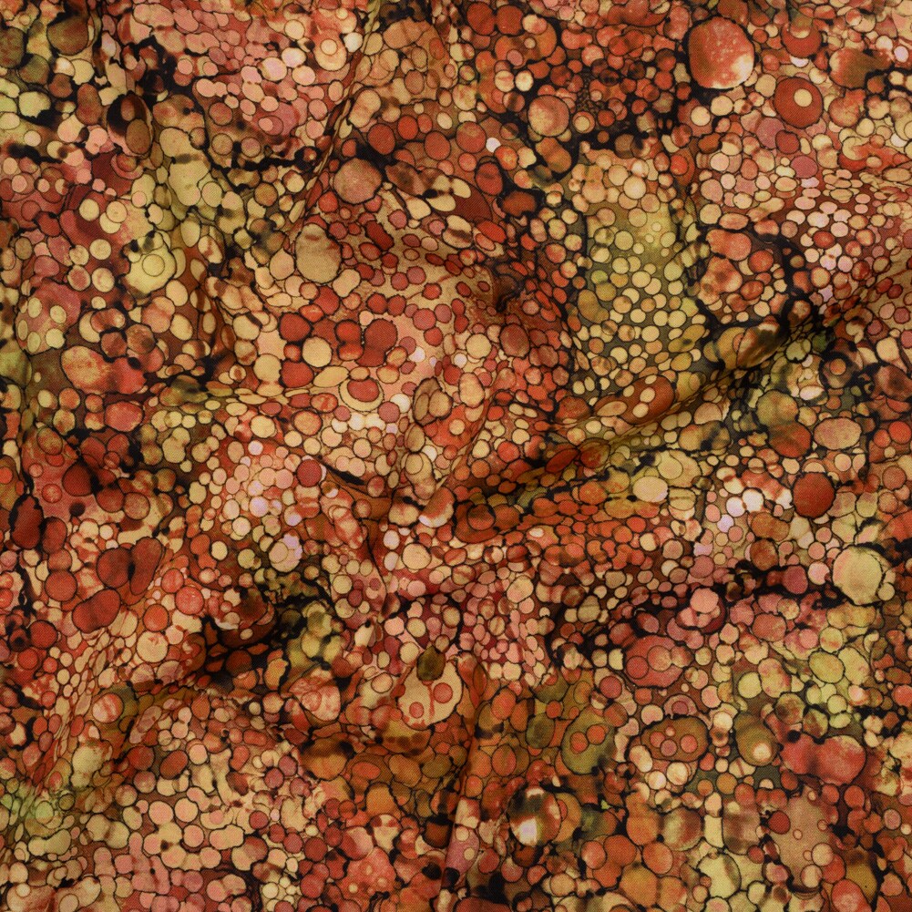 1 Yard Northcott Rust Bubbles Quilting Cotton Autumn Inspired 43 Inches Width