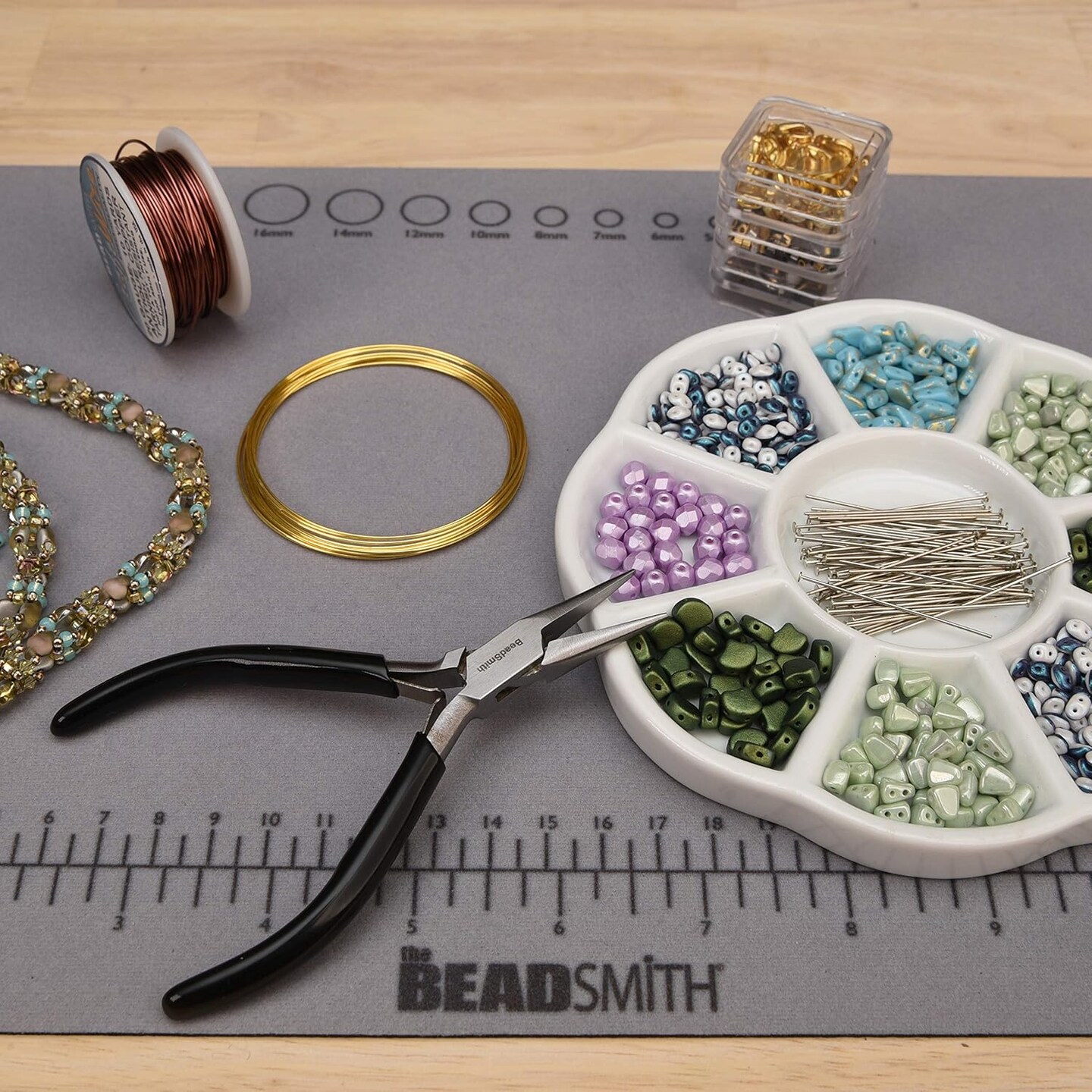 The Beadsmith Chain Nose Pliers &#x2013; Extra Fine Tips &#x2013; PVC Grip Handle with Double Leaf Springs &#x2013; Jewelry Making Tool for Creating Bracelets, Earrings and Necklaces