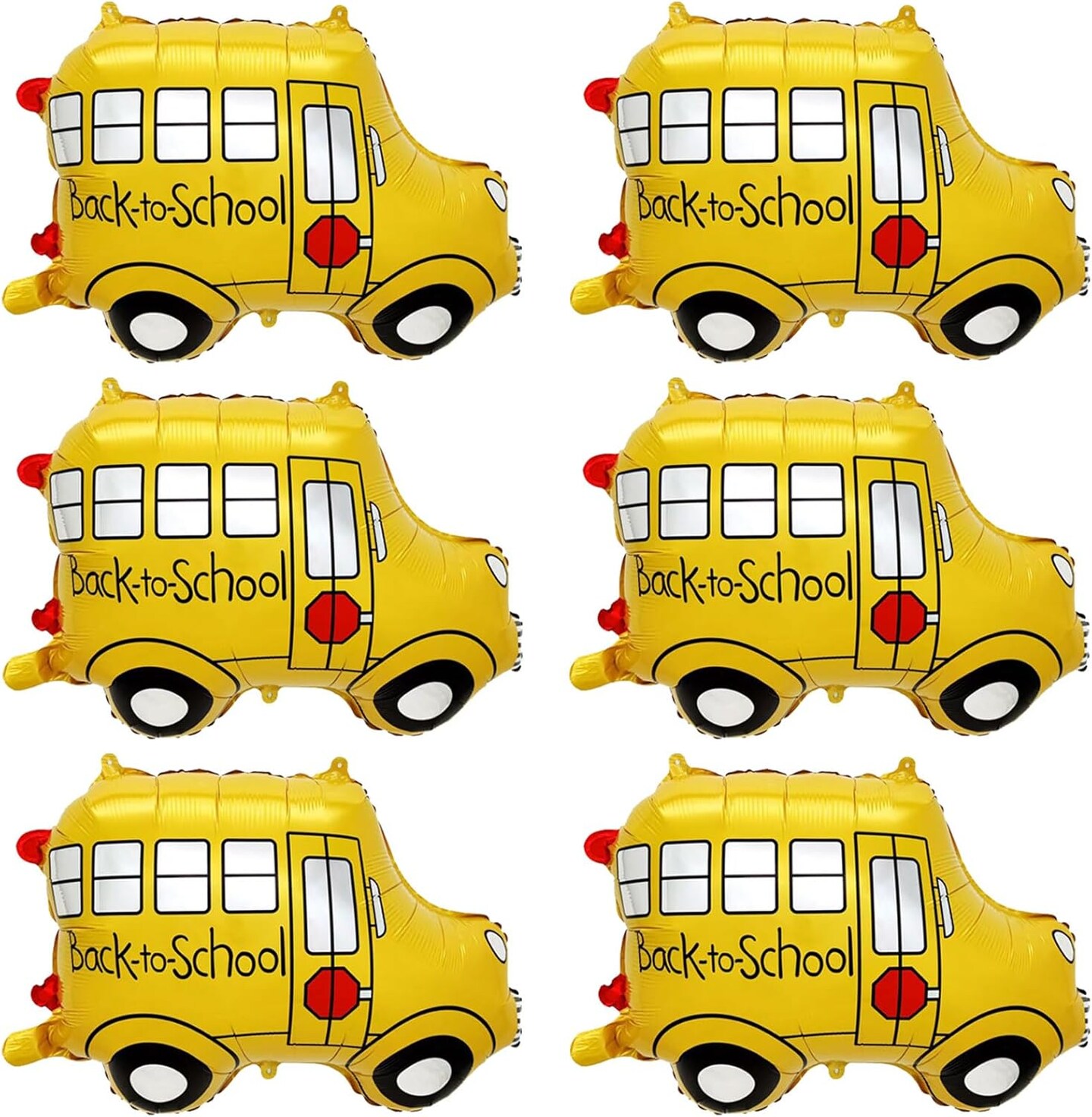 6pcs Back to School Decorations - 24.6x18.5in Bus Balloon