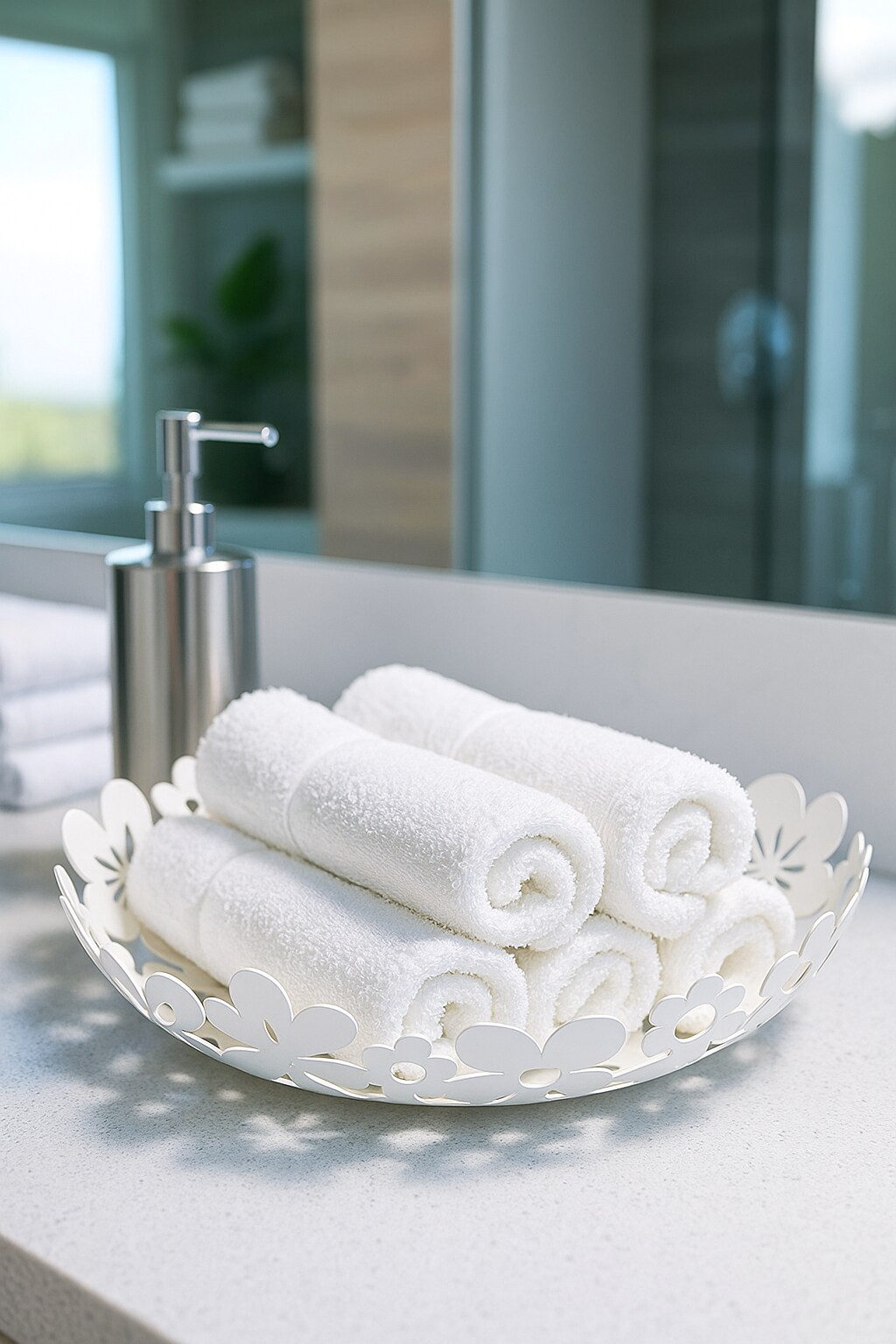 Mango Steam Flower Decorative Metal Centerpiece Plate