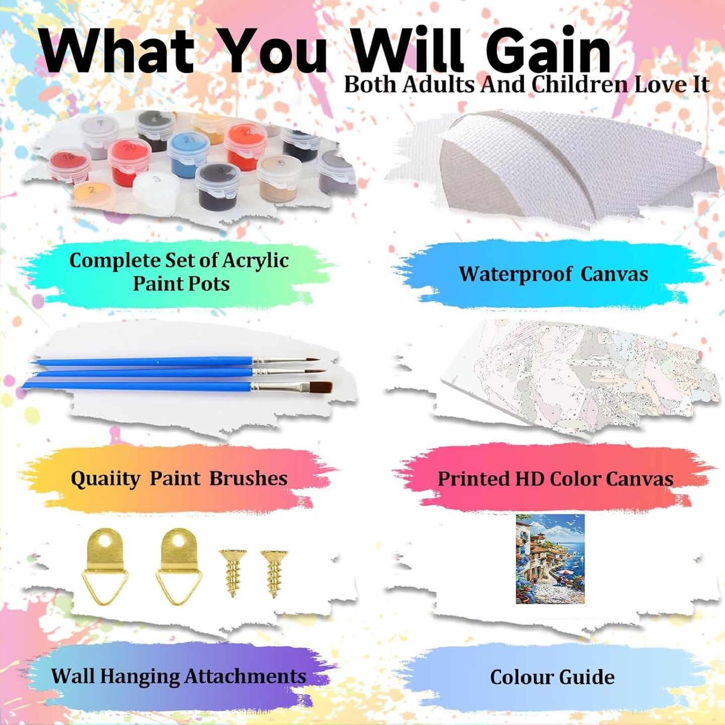 Seaside Paint by Numbers Kit for Adults- 16x20 Inch