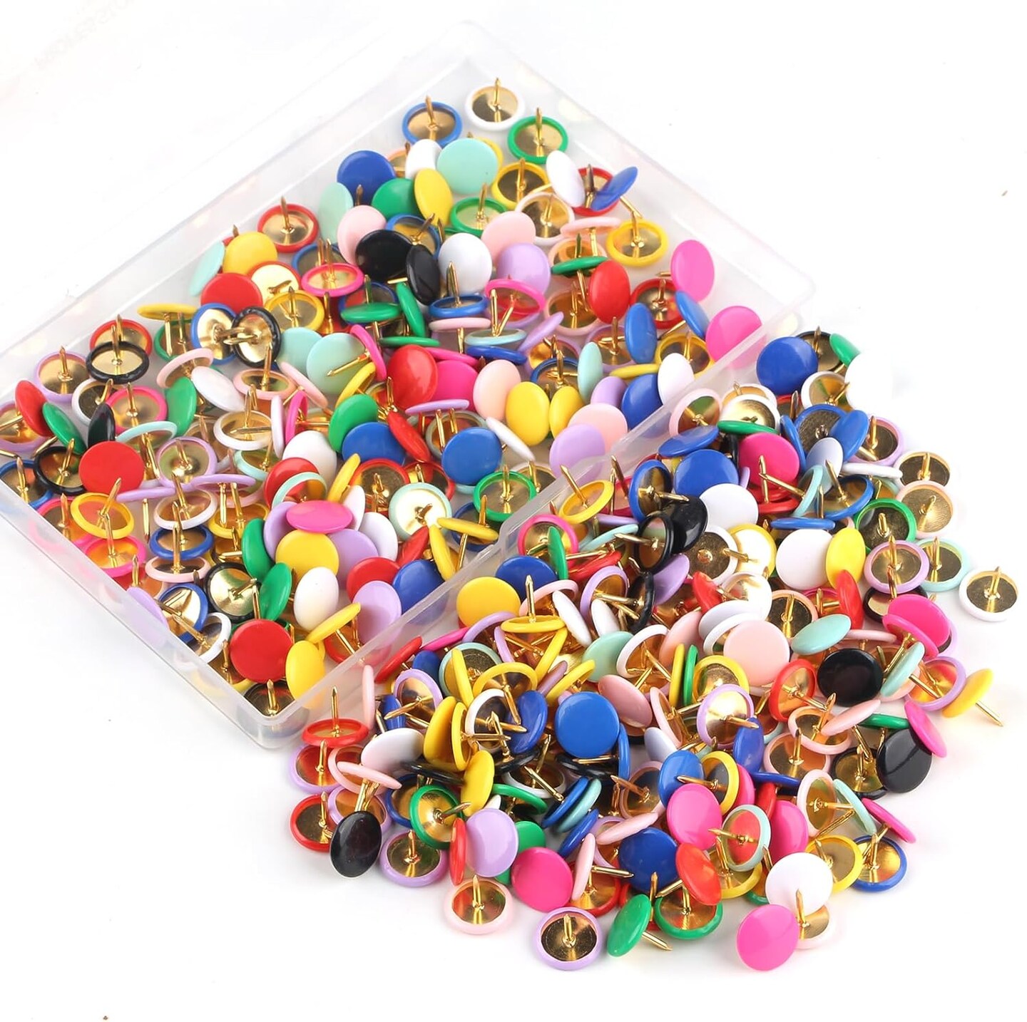 400-Count Colorful Plastic Thumbtacks – Decorative Push Pins for Corkboards.