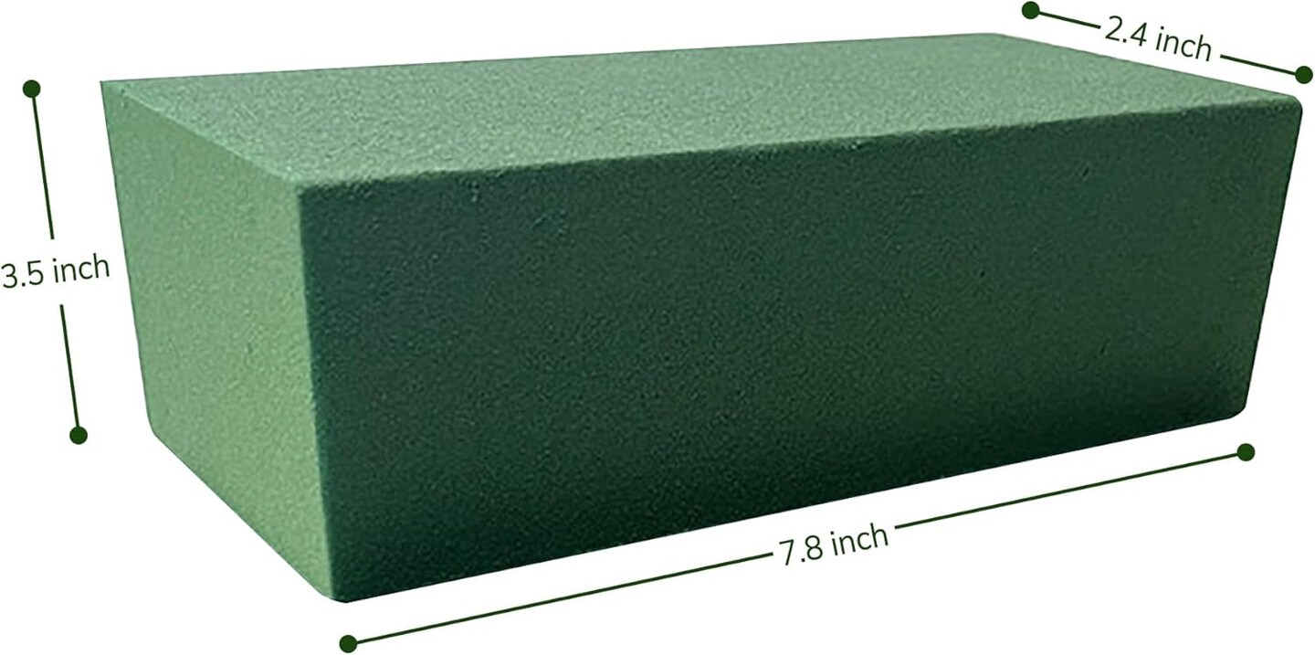 6-Pack Floral Foam Blocks Dry & Wet for Fresh and Artificial Flowers, 7.8” L x 3.5” W x 2.4” H – Ideal for Weddings, Birthdays, Home, Office, and Garden Decor