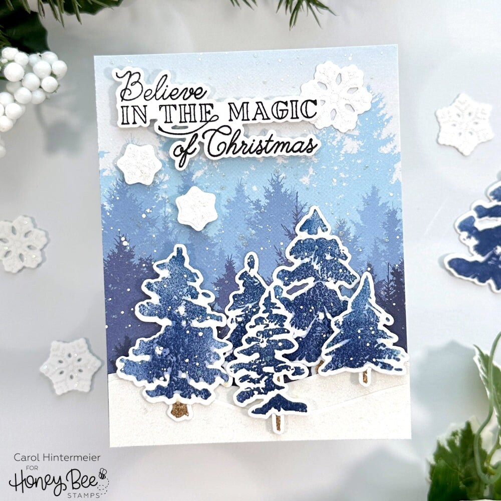 Watercolor Pines - Honey Cuts - Coordinating Dies
