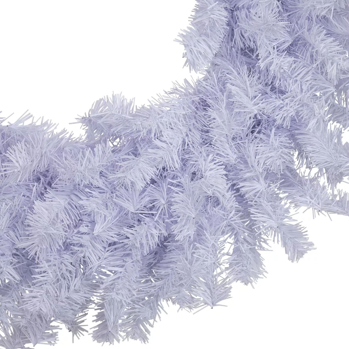 24&#x22; White Crystal Spruce Wreath Unlit Artificial Christmas Decoration