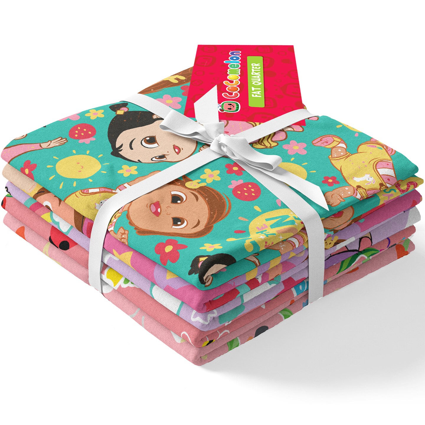 DAVID TEXTILES COCOMELON PINKS 5-CUT 1.25 YD COTTON FAT QUARTER BUNDLE