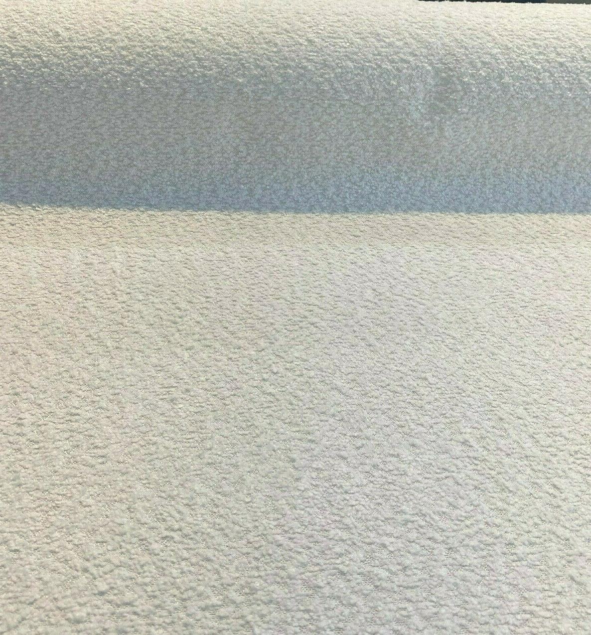 1 Yard White Boucle Soft Upholstery Drapery Fabric Durable 54"-56" Width 100% Polyester