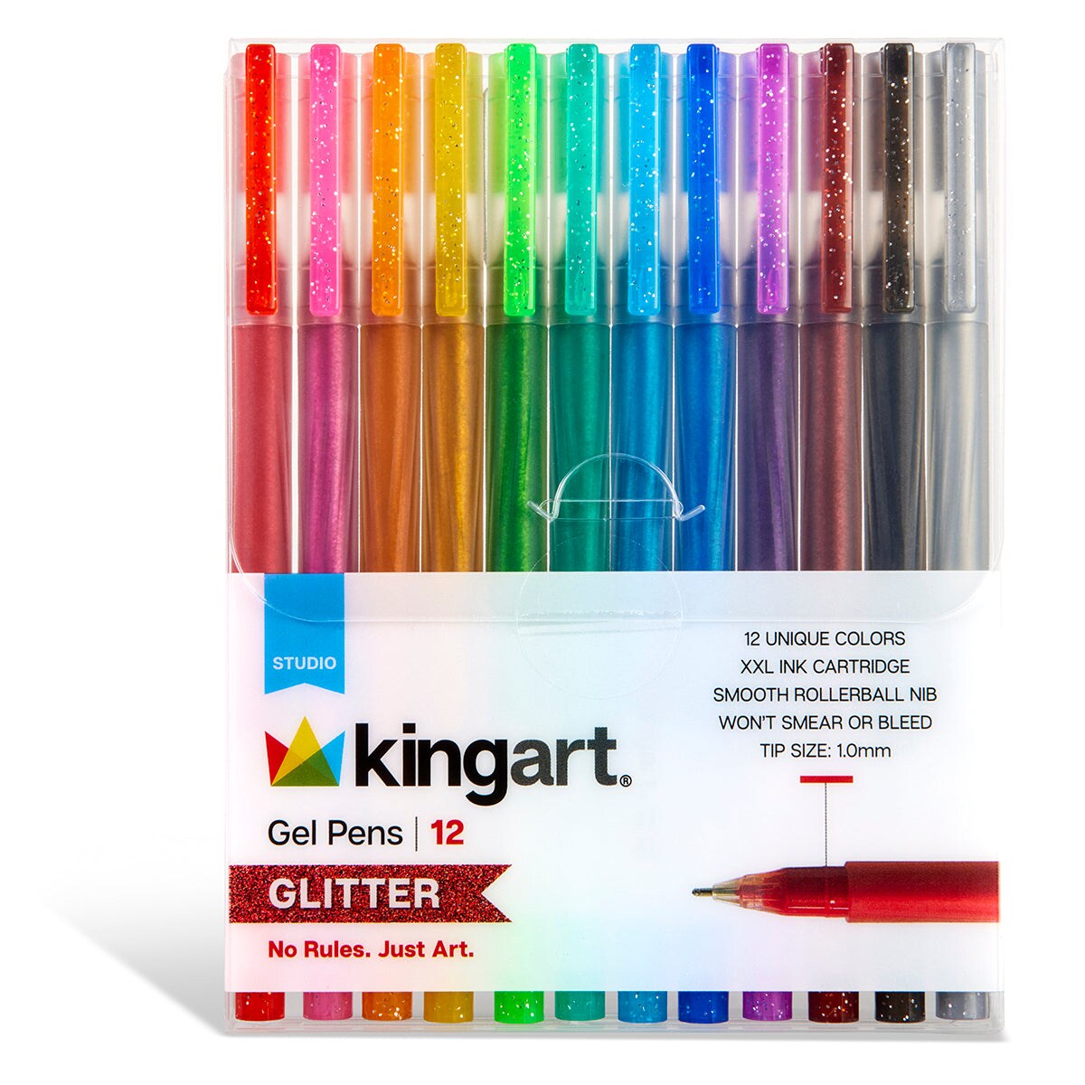 KINGART&#xAE; Gel Pens 12 Glitter Colors