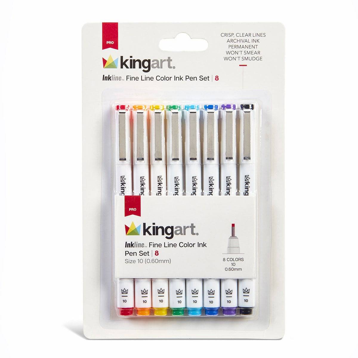 PRO Inkline&#x2122; Fine Line Pens, 8 Colors, Size 10
