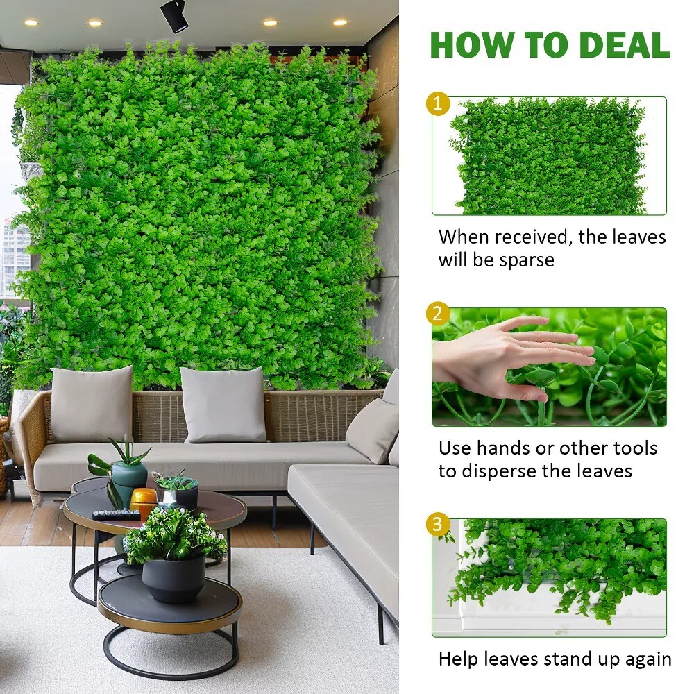 20ct 20" Artificial Boxwood Grass Wall Backdrop Panels