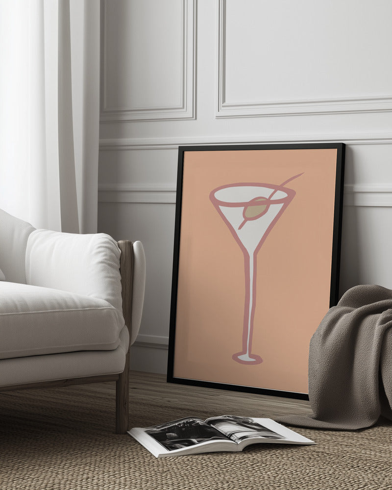 Olive In Glass Peach Fuzz Poster - Pictufy Studio 24x36 Black Framed Art | Home or Office Art