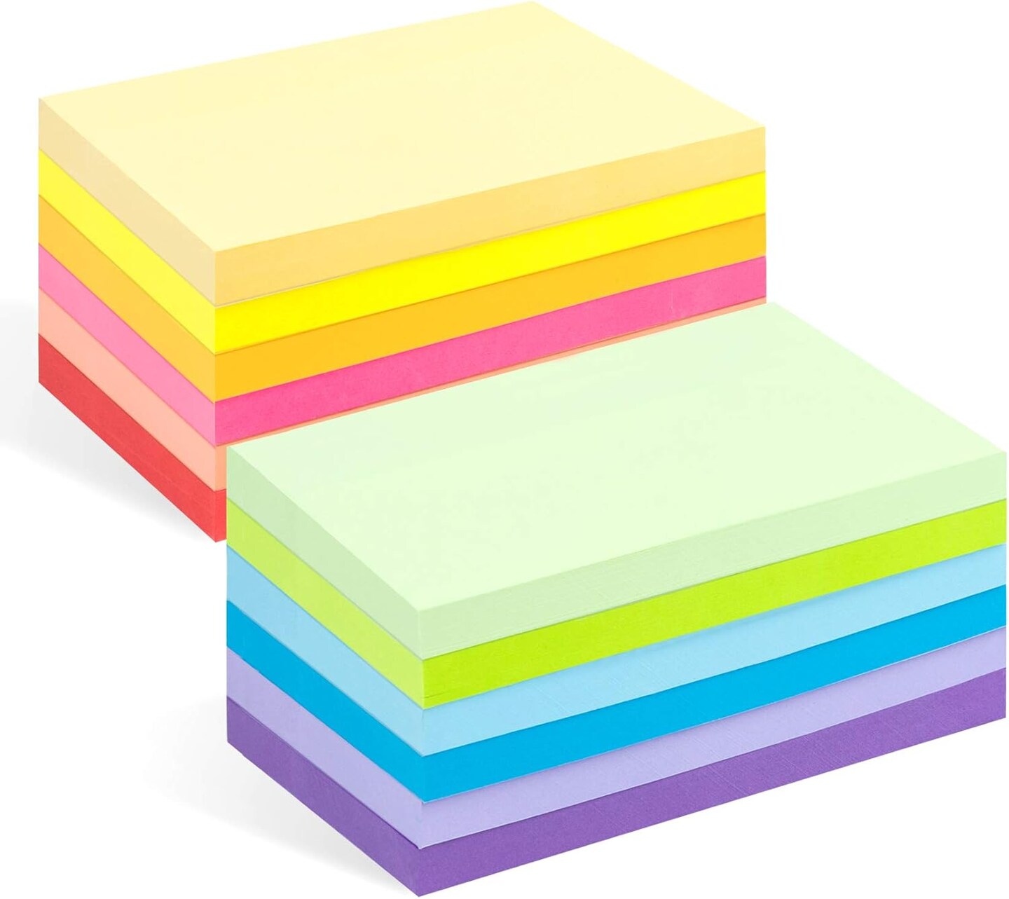 Large Sticky Notes,1200 Sheets Memo Pads,3 x 5 in Bright Colored Note Pads,Clean Removal Super Self-Stick Notes,12 Colors Notepads,Pastel Ruled Post Stickies for Office,Home,School Supplies