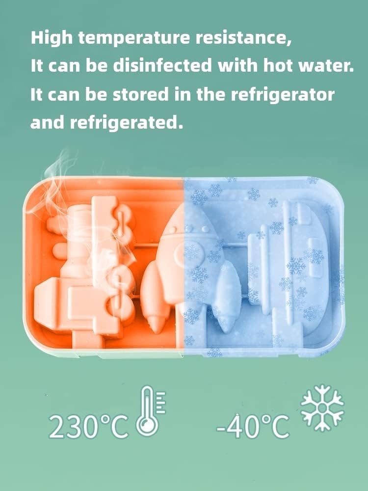2 Pack Silicone Popsicle Moulds with Attached Lids, Silicone Frozen Popsicles Molds, BPA Free Popsicle Mold Reusable Easy Release Ice Pop Maker, Food Grade Silicone Ice Pop Cream Mold (1)