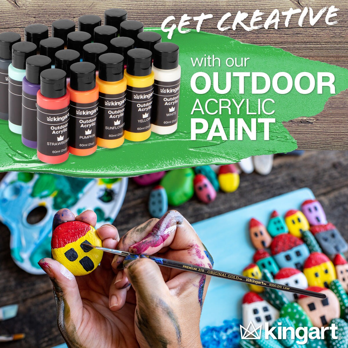 KINGART&#xAE; Outdoor Acrylic Paint, 20 Colors
