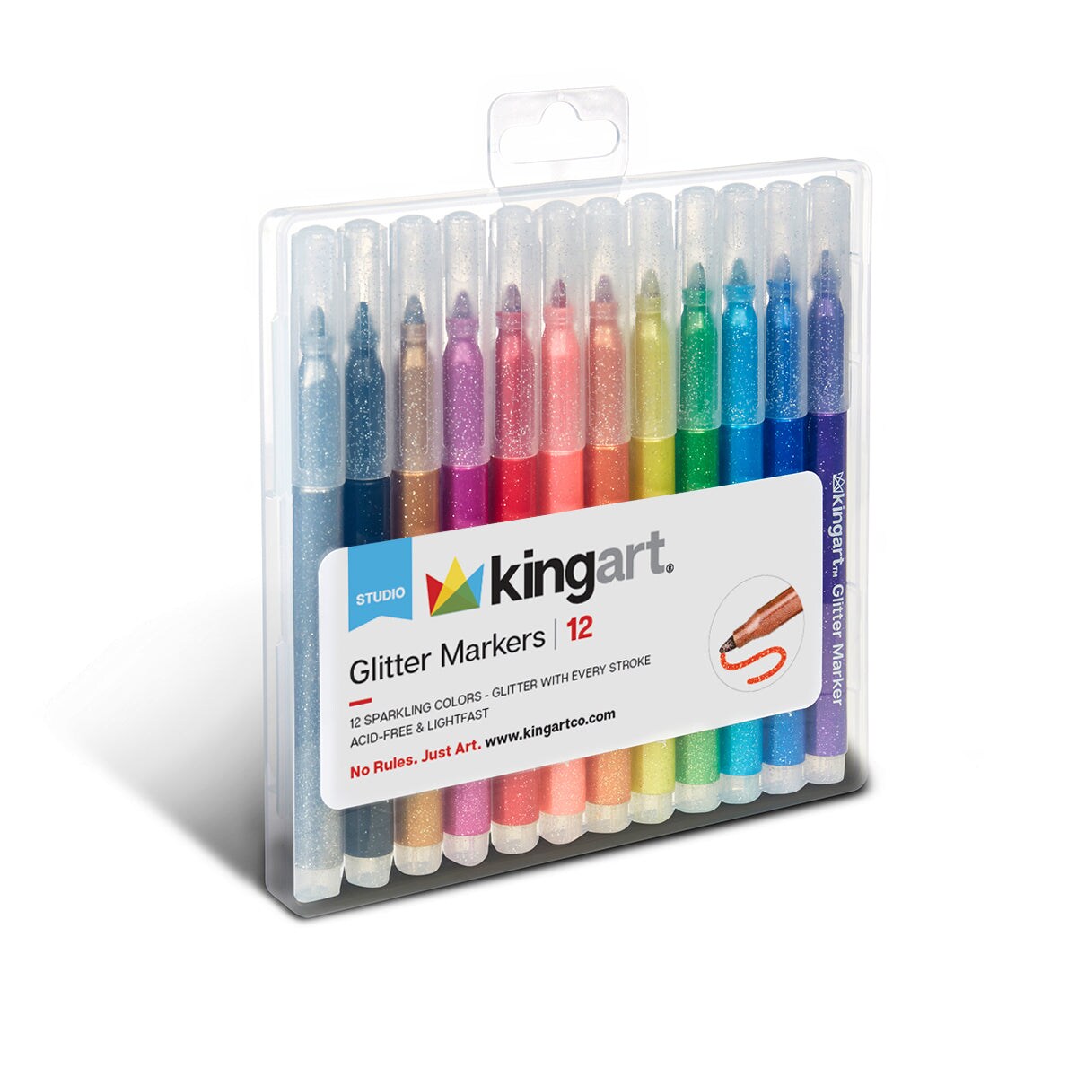 KINGART&#xAE; Glitter Markers 12 Colors
