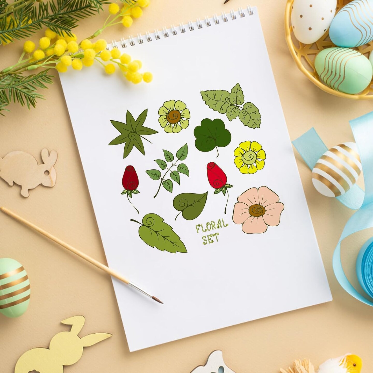 Floral Clear Rubber Stamps for Card Making Decorative Botanical Leaves and Flower Rubber Transparent Silicone Stamp for DIY Scrapbooking Supplies Embossing Paper Card Album Decoration