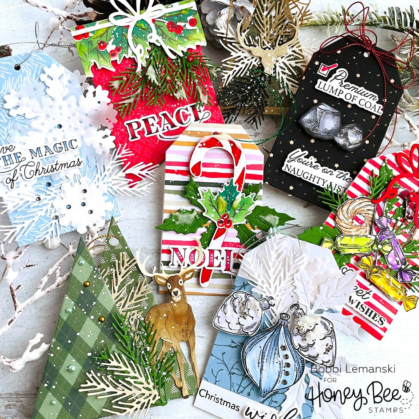 Naughty List Vintage Gift Card Box Add-On - 3x4 Stamp Set - Retiring