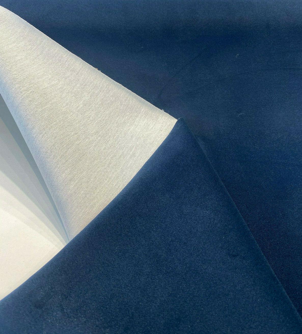 1 Yard Modern Velvet Navy Blue Ink Upholstery Fabric Durable Soft 56 Inch Width 100% Polyester