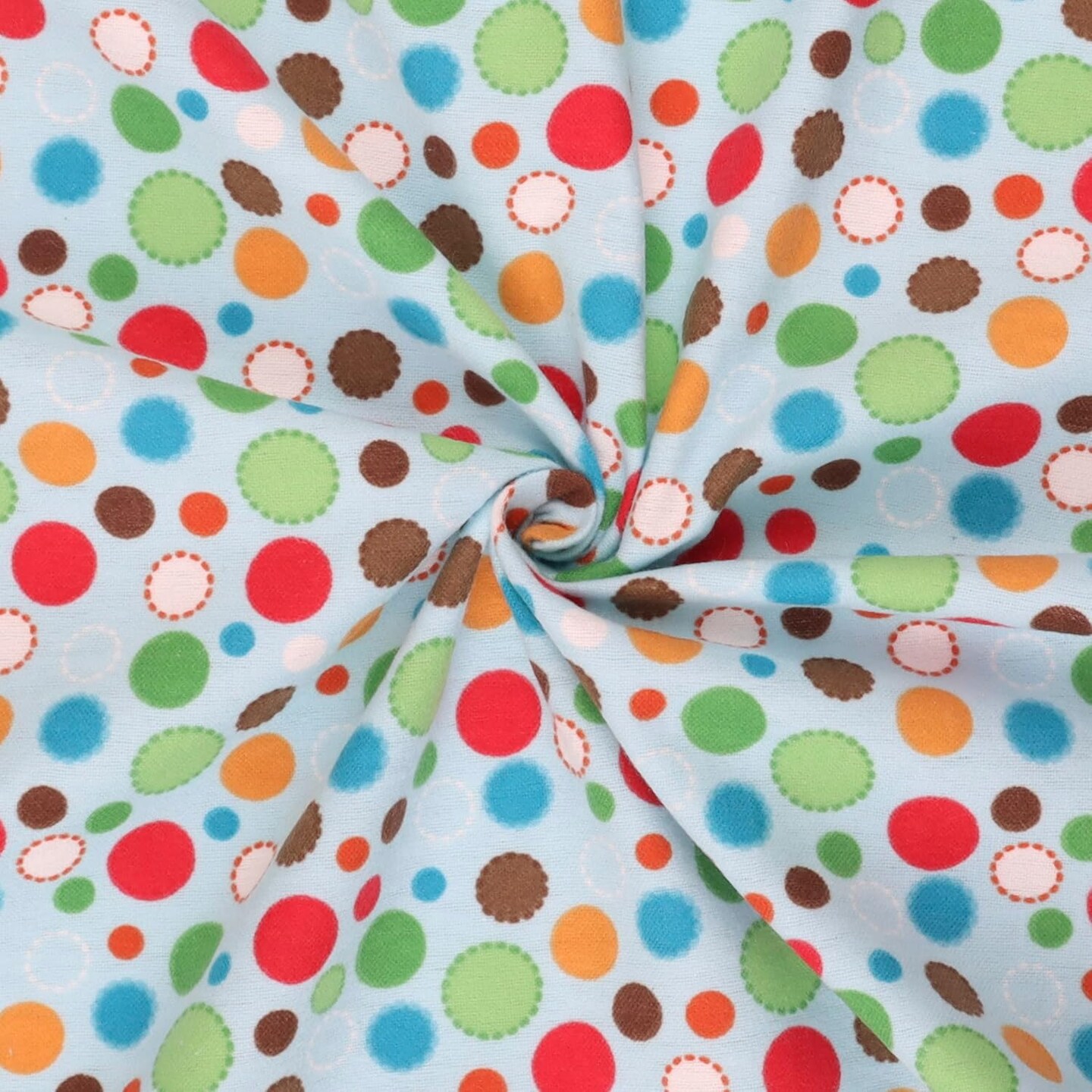 Mook Fabrics Multi Circle Flannel Fabric [43 in. Wide] - By The Yard